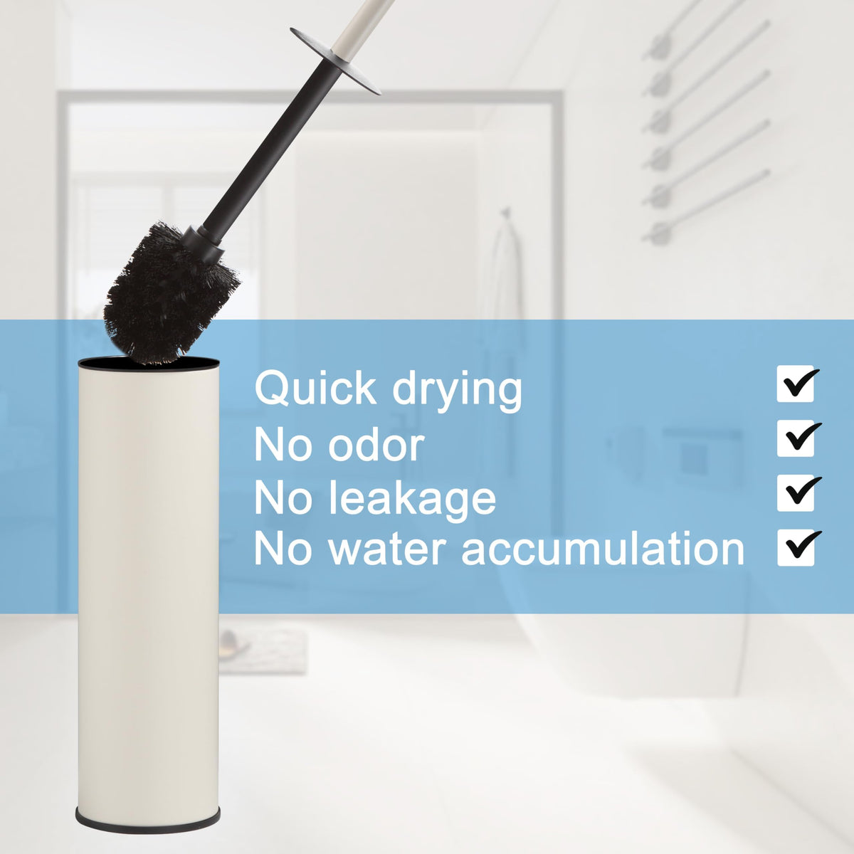 White Toilet Brush and Holder