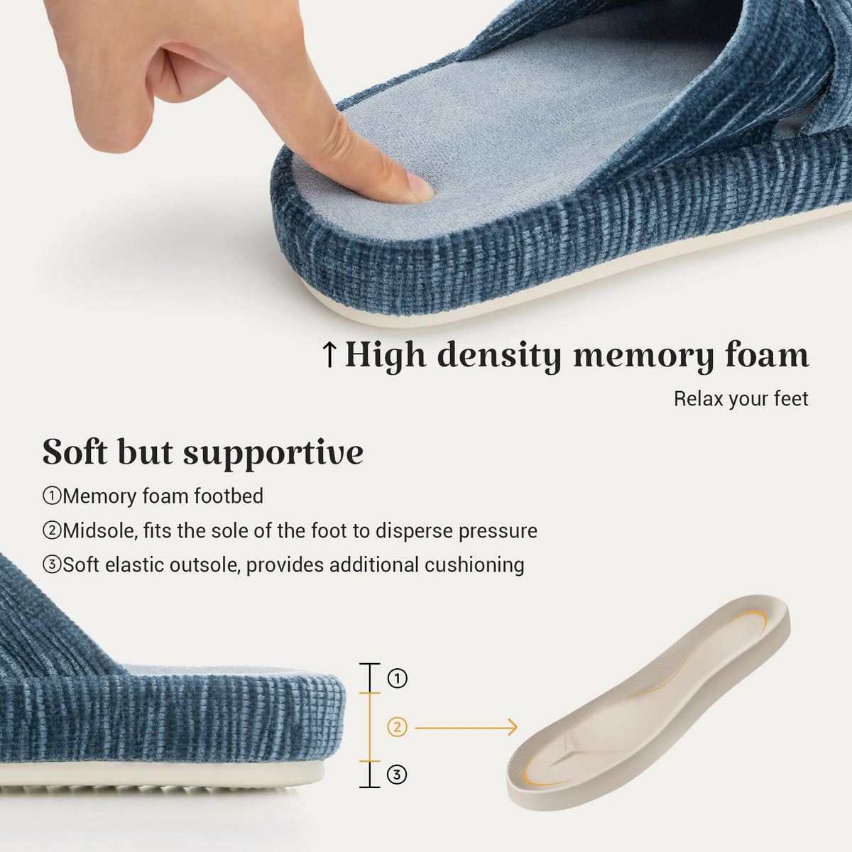 Slippers for Women Memory Foam House Bedroom Bow Crossbands Pearlescent Slipper Shoes Comfy Trendy Gift Slippers Blue Size 9 10 8.5