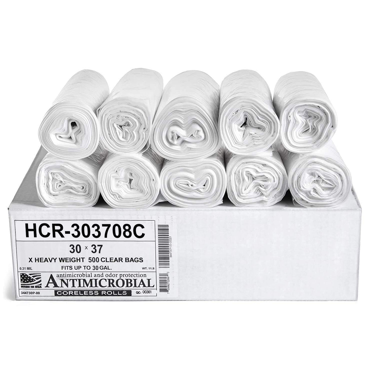 30 Gal Clear Trash Bags (500 Count)