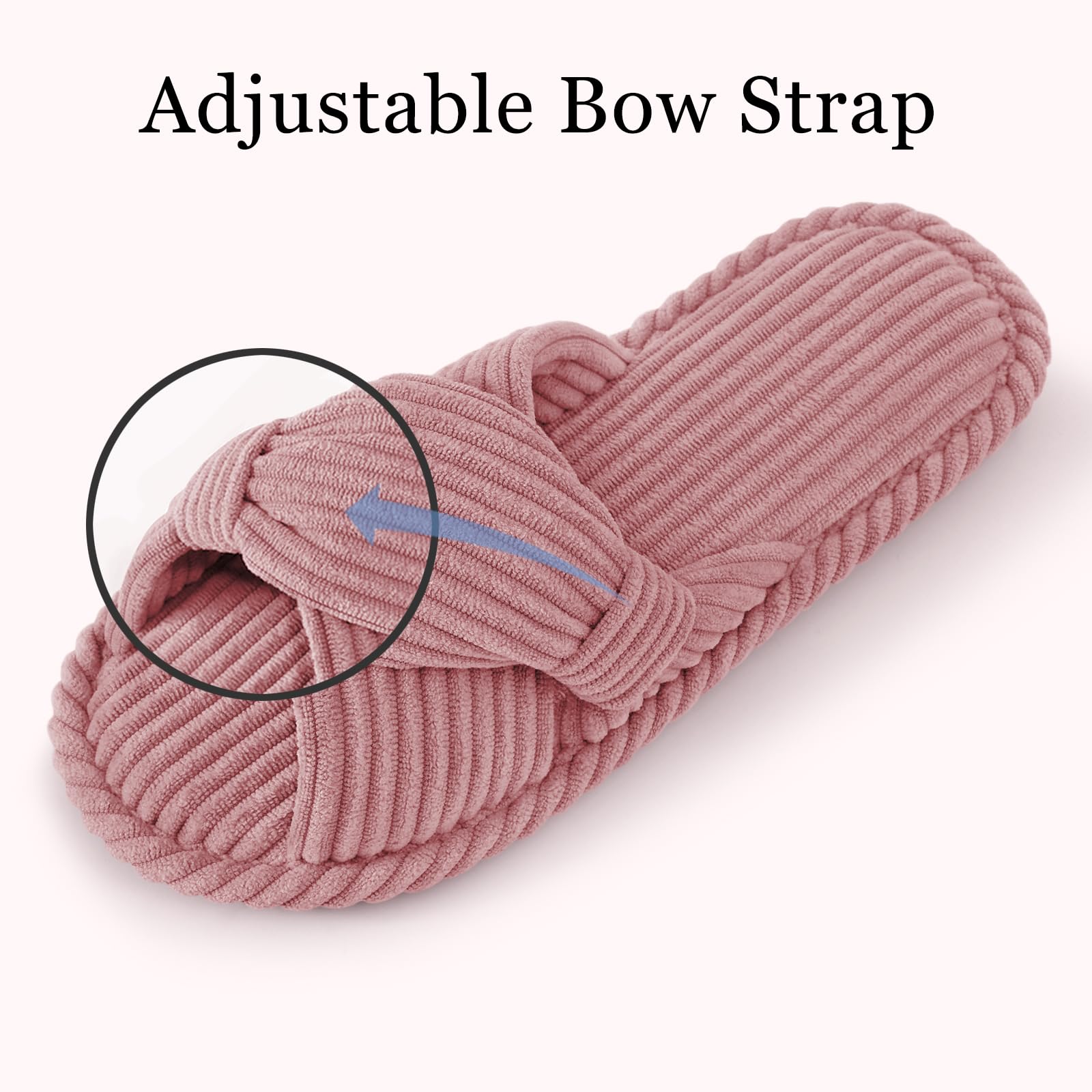 Summer House Slippers for Women Corduroy Open Toe Indoor Slippers
