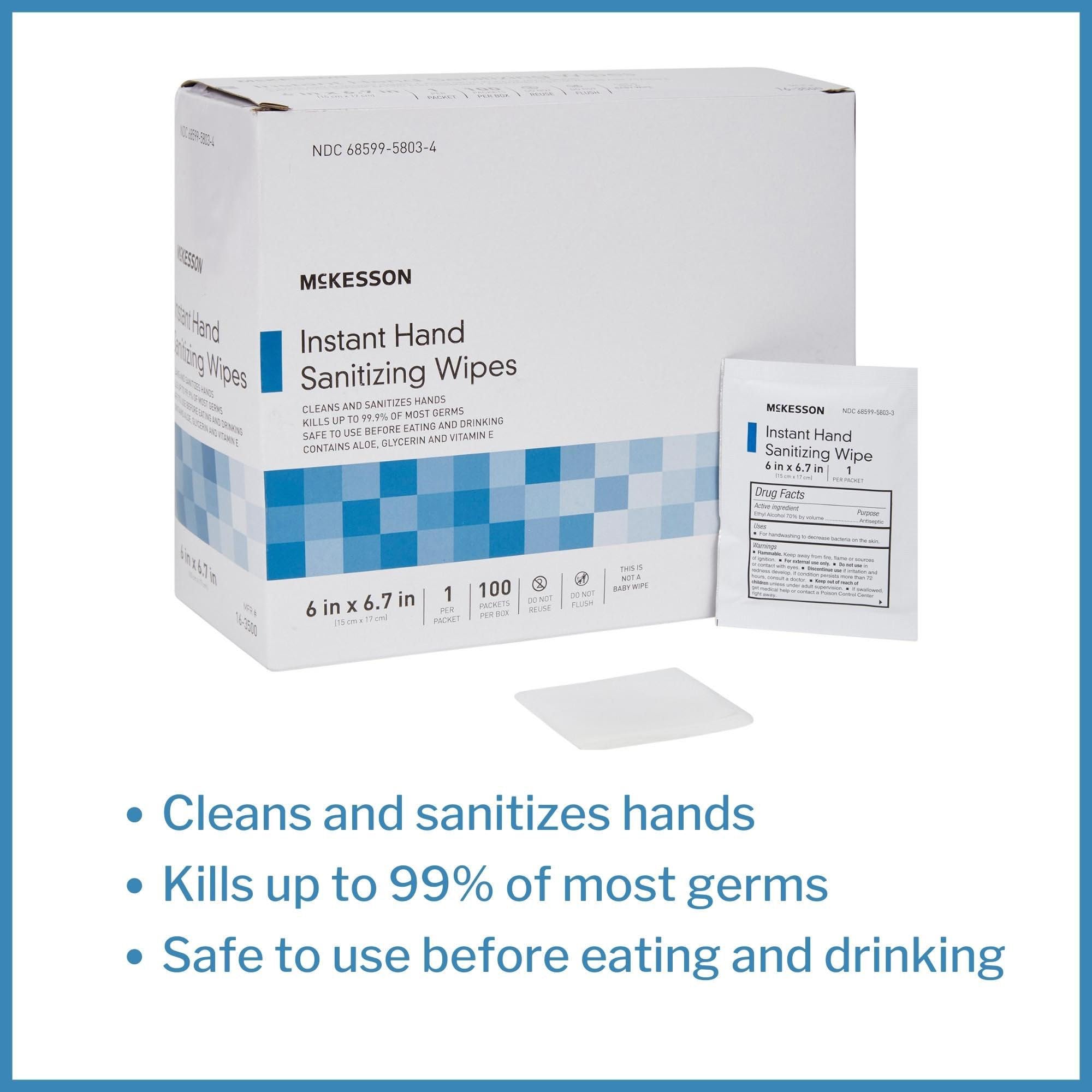Hand Sanitizing Wipes Alcohol Wipes w (100 Count)