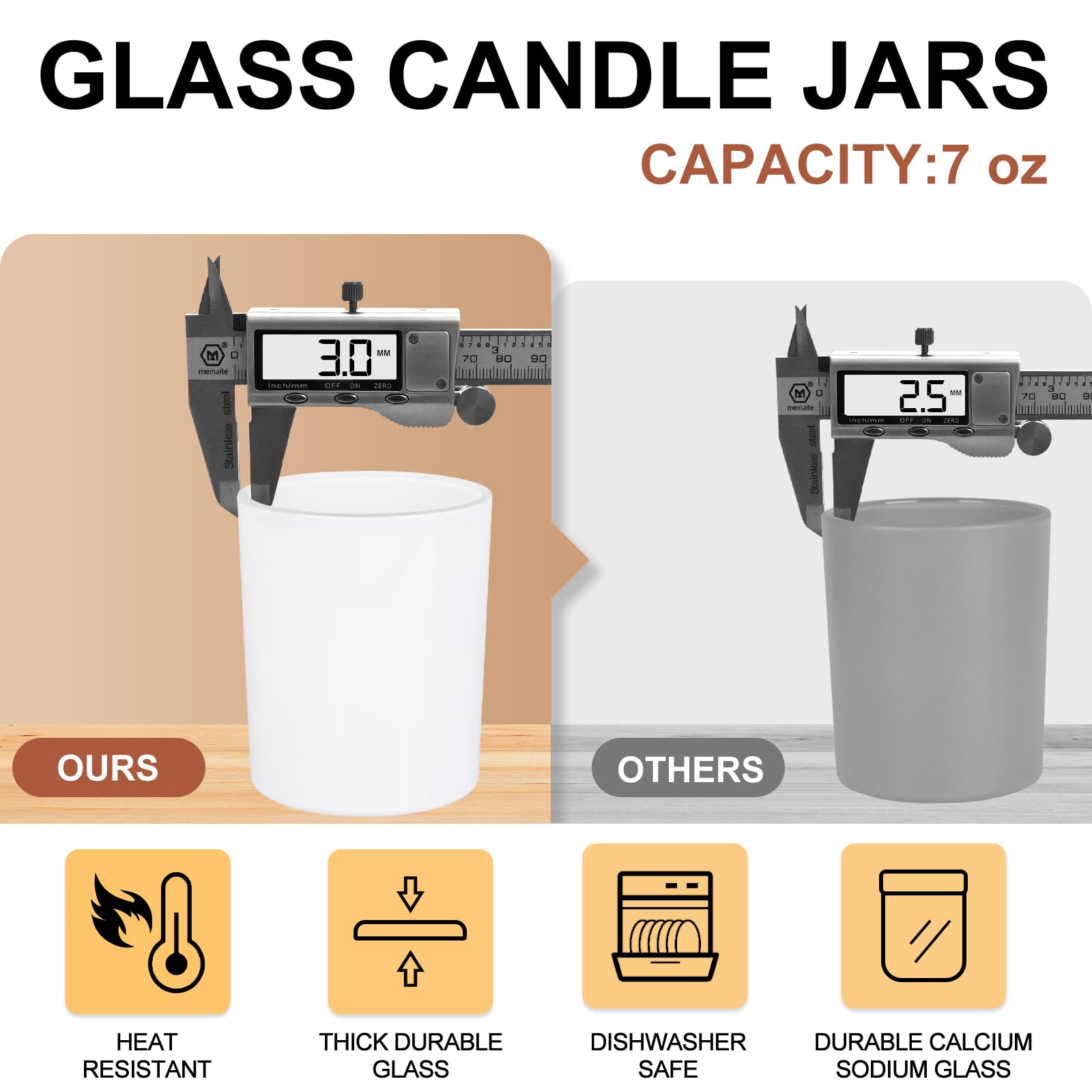 Thick Candle Jars for Making Candles 12 Pcs (12 Count)