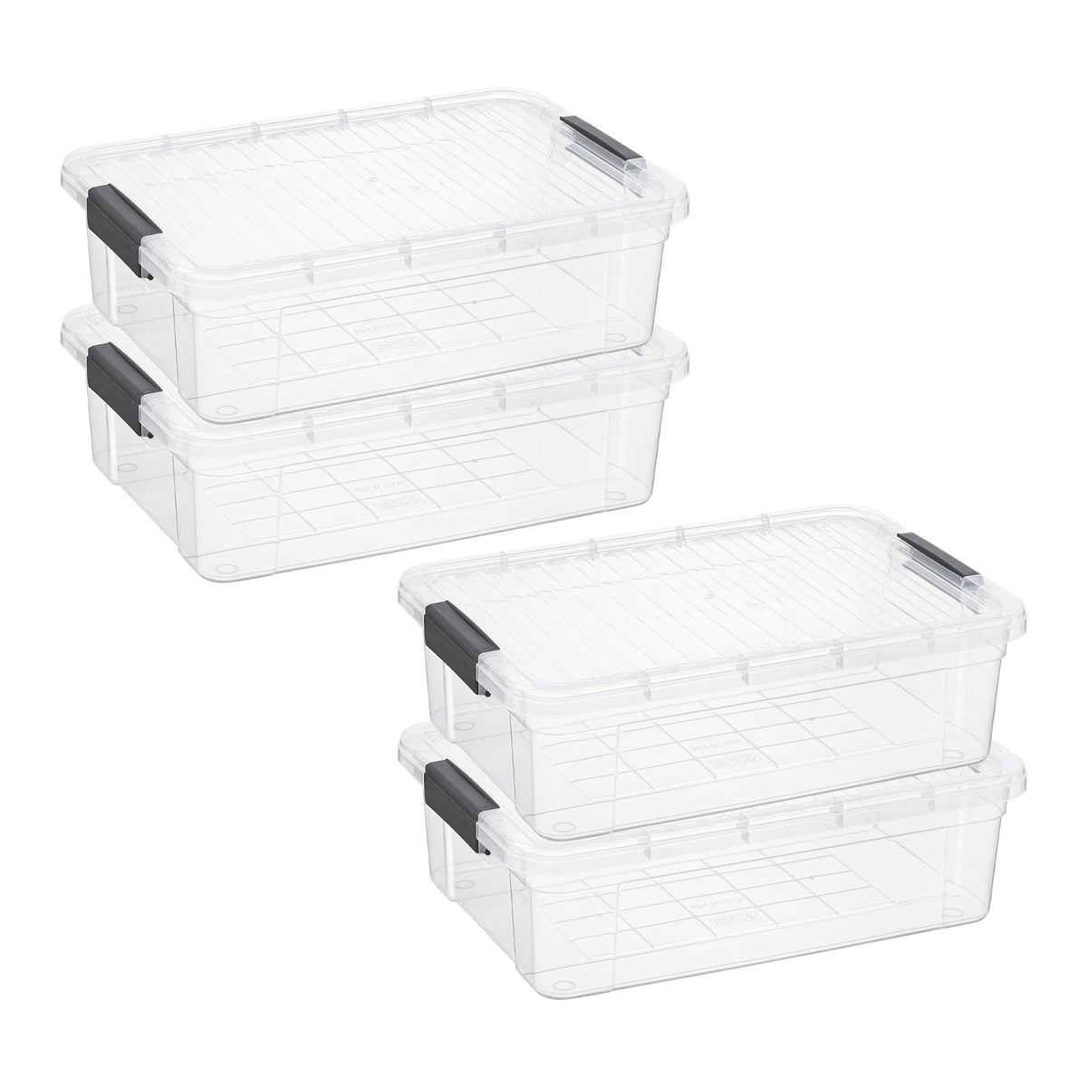 Clear Storage Boxes with Lids (4 Count)