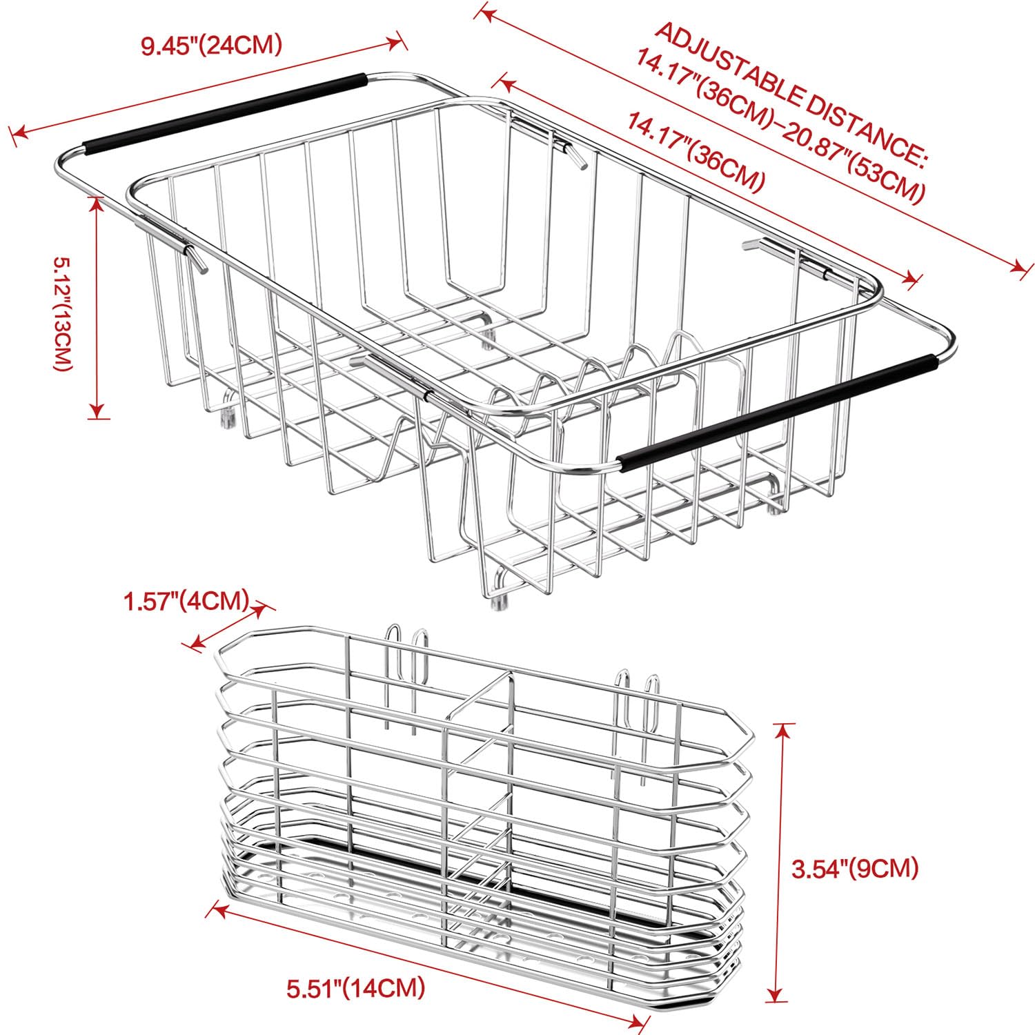Dish Drainer Rack in Sink Adjustable