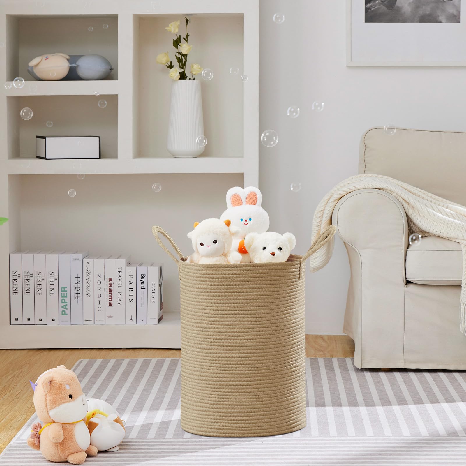 58L Tall Woven Laundry Basket Hamper