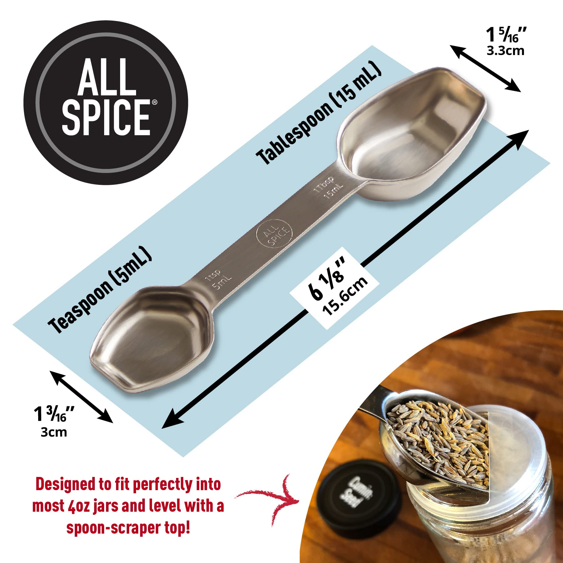 Stainless Steel Double Sided Measuring Spoon