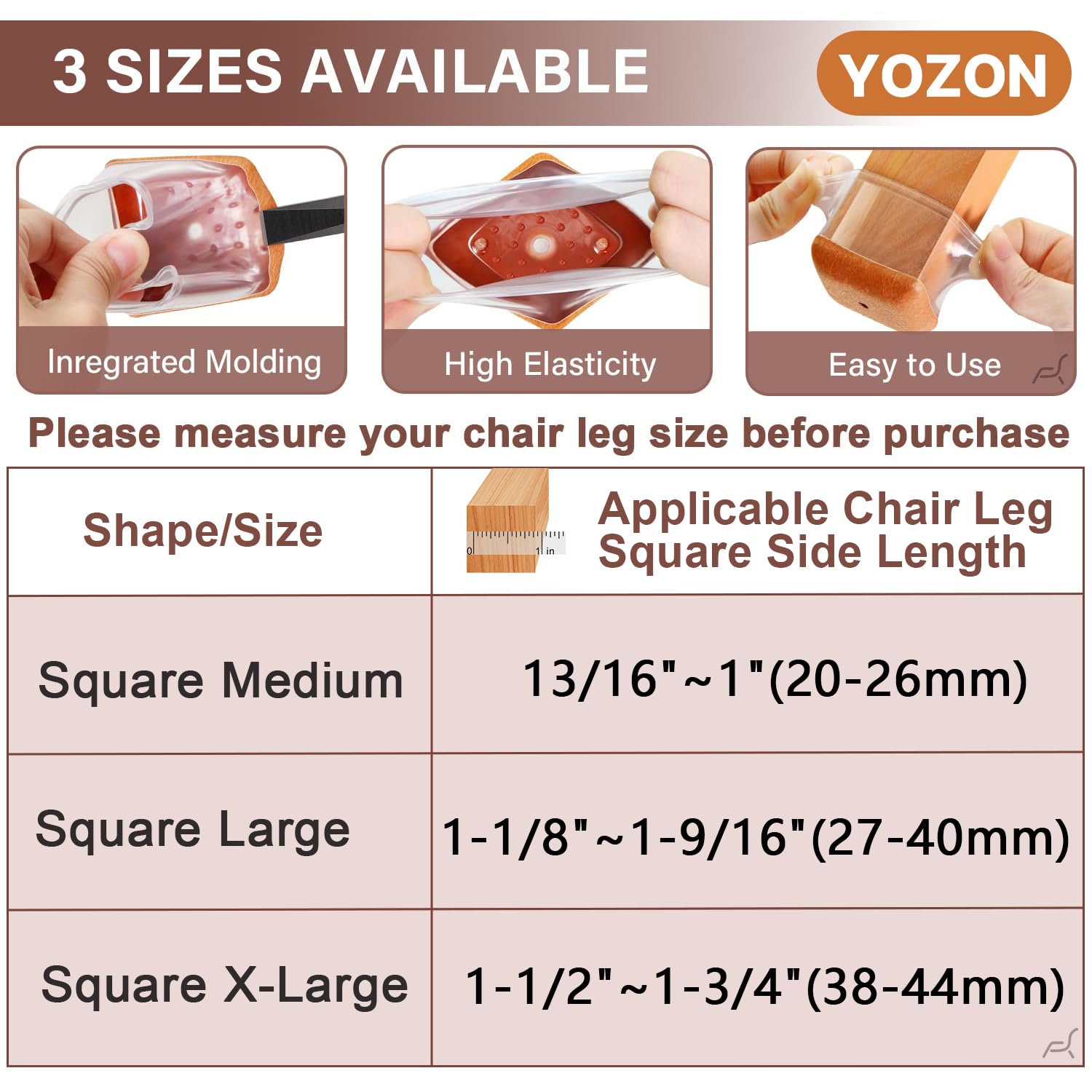Chair Leg Floor Protectors Silicone Caps Felt Strengthen Bottom (16 Count)