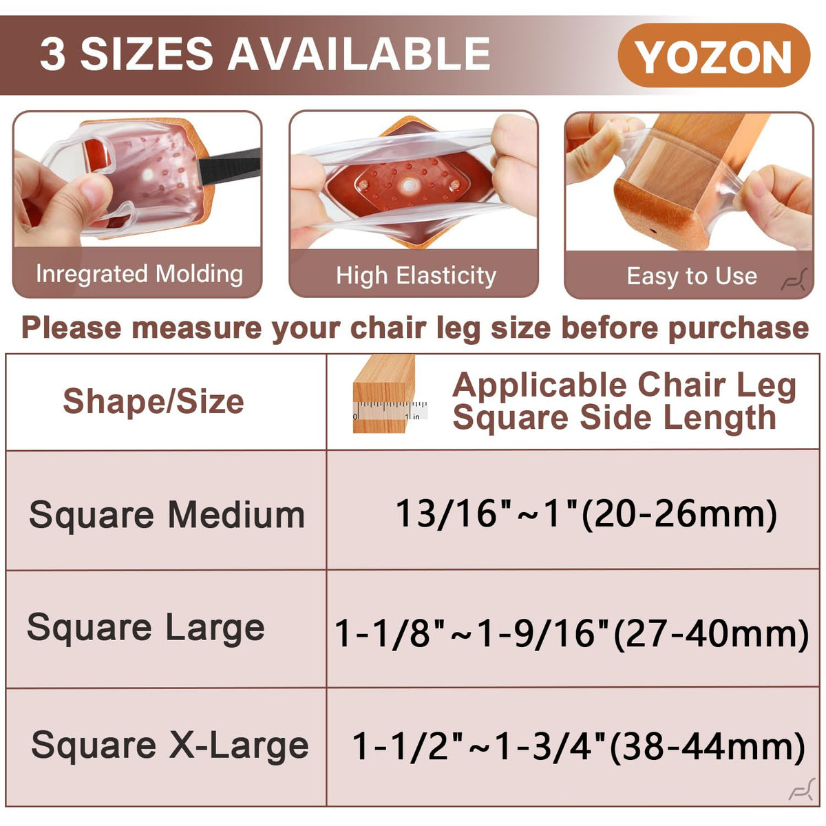 Chair Leg Floor Protectors Silicone Caps Felt Strengthen Bottom (16 Count)