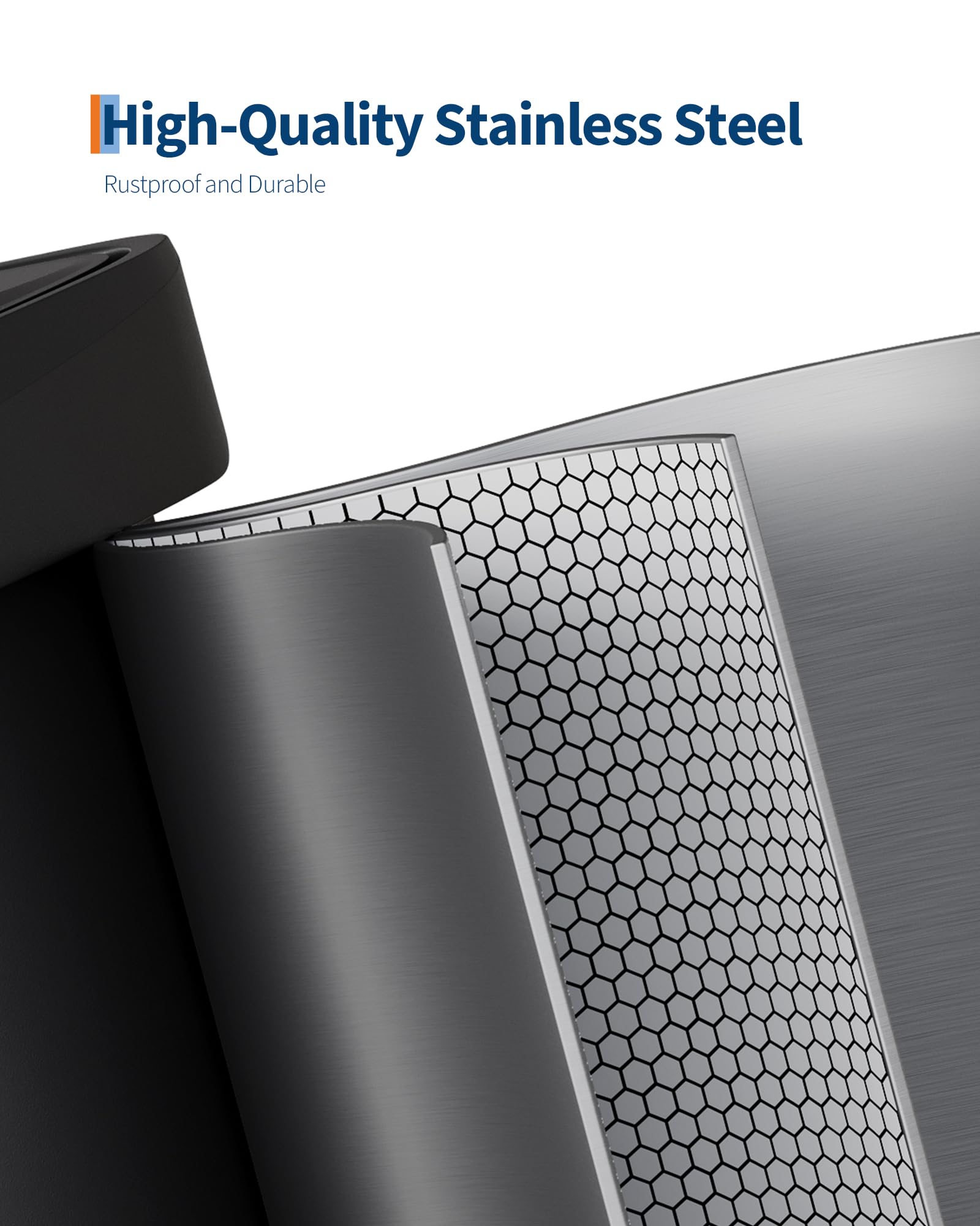 13 gal 50 L Stainless Steel Trash Can with Lid