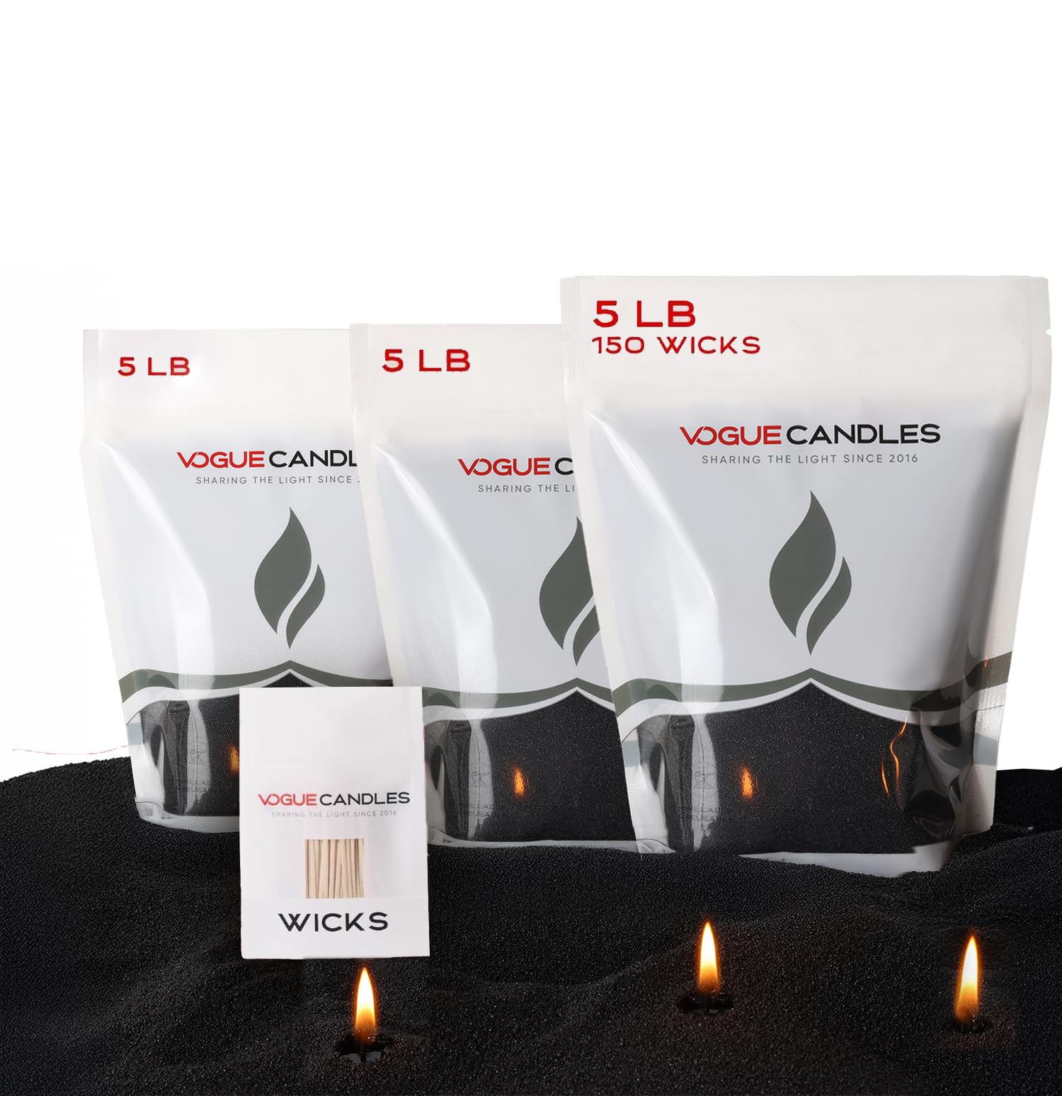 Vogue Candles Black Pearled Candle Sand Wax Kit (240 Ounce)