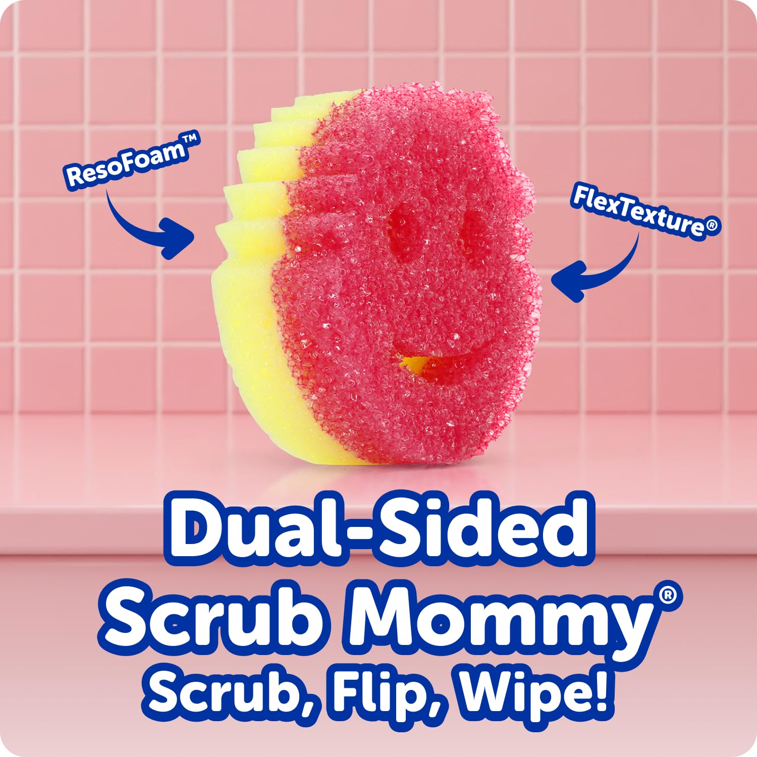 Original (4) + Scrub Mommy Kitchen Sponges (4) - Scratch-Free Dish Scrubber - Multipurpose Kitchen Cleaning Sponges - BPA Free Polymer Foam - Stain & Odor Resistant (8 Pack) (8 Count)