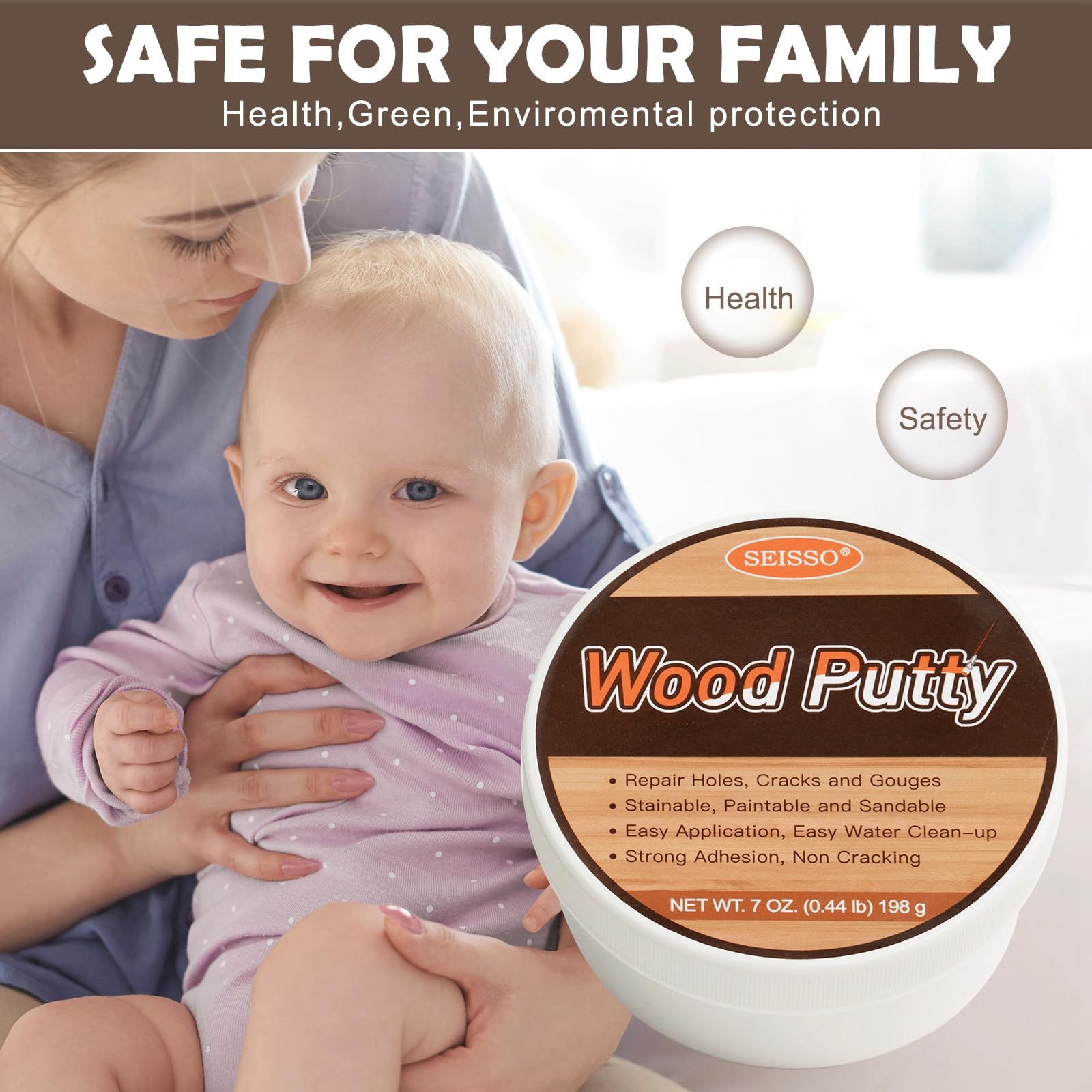 Wood Putty Gray Wood Filler Paintable (7 Ounce)