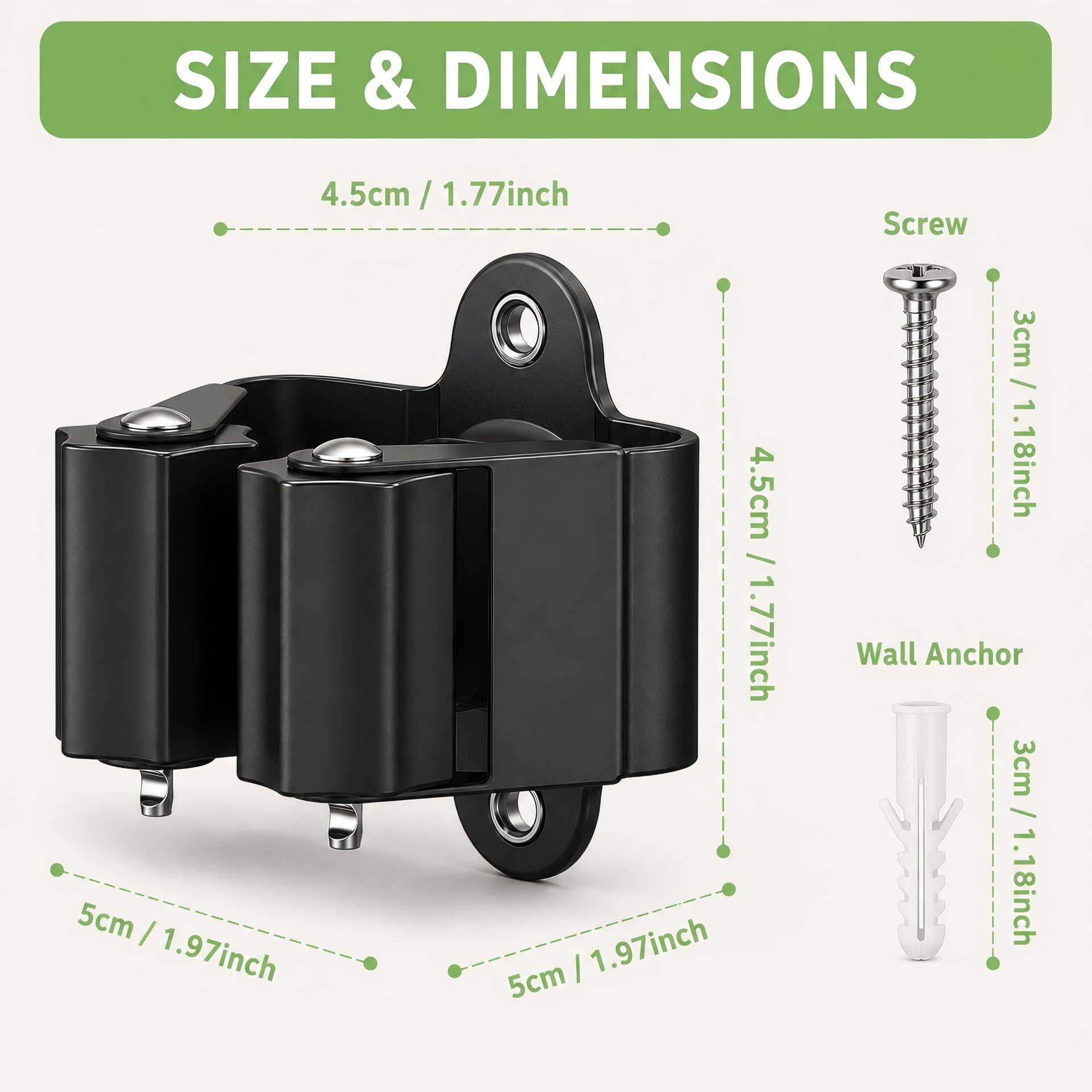 Broom Holder Wall Mount 4 Pack (4 Count)