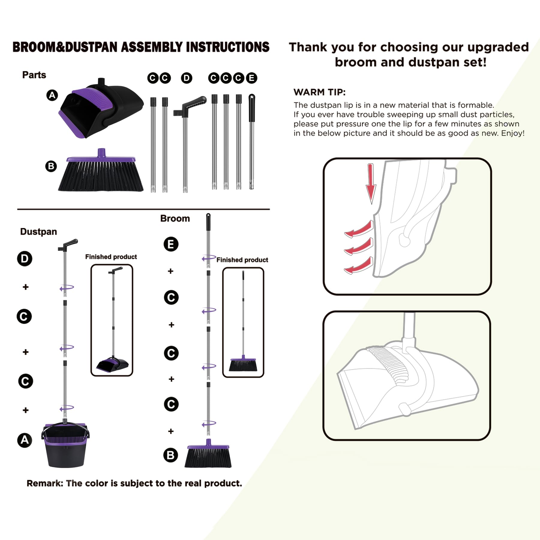 Broom with Dustpan Combo Set