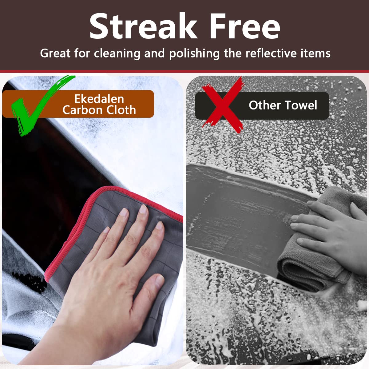 Microfiber Cleaning Cloth Lint Free Glass Polish (6 Count)