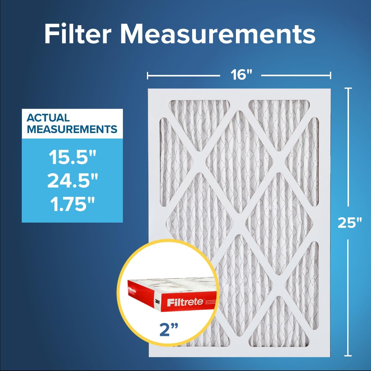16x25x2 AC Furnace Air Filter (4 Count)