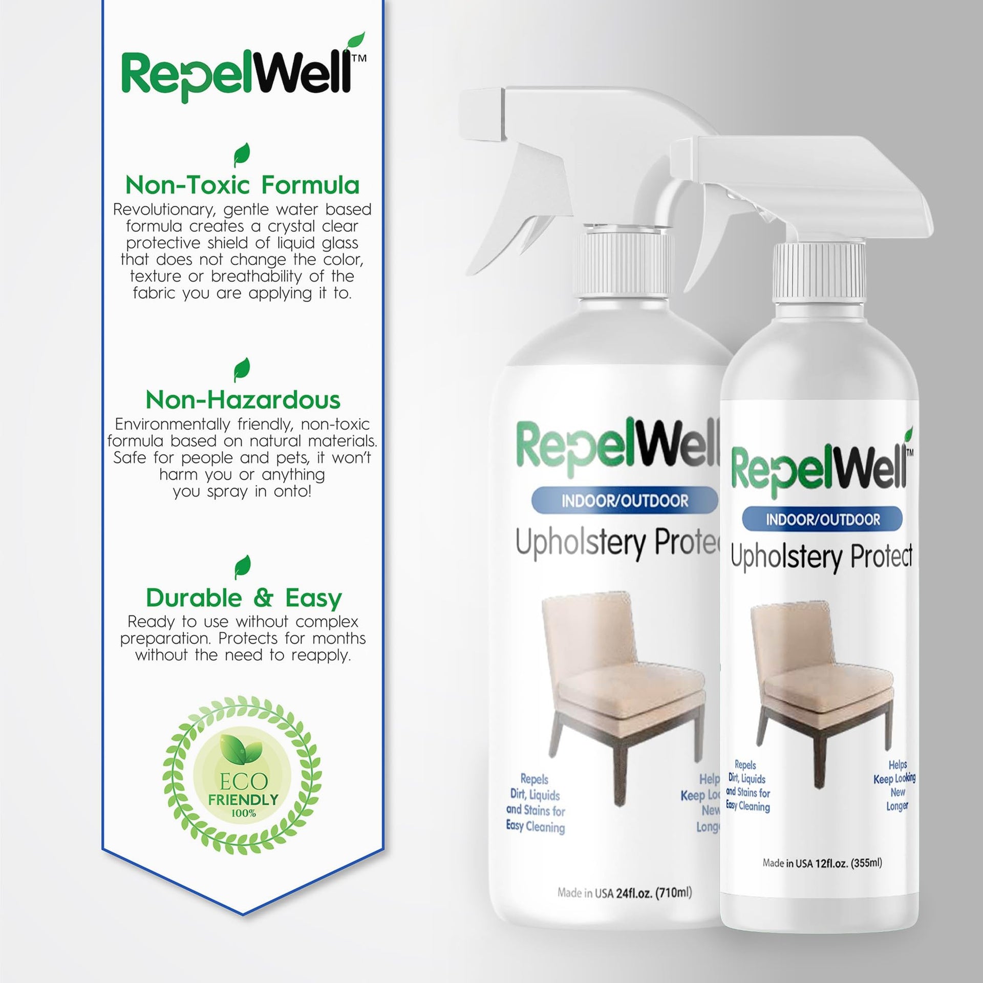 Non Toxic Fabric Protector Spray for Upholstery & Furniture (24 Fl Oz)
