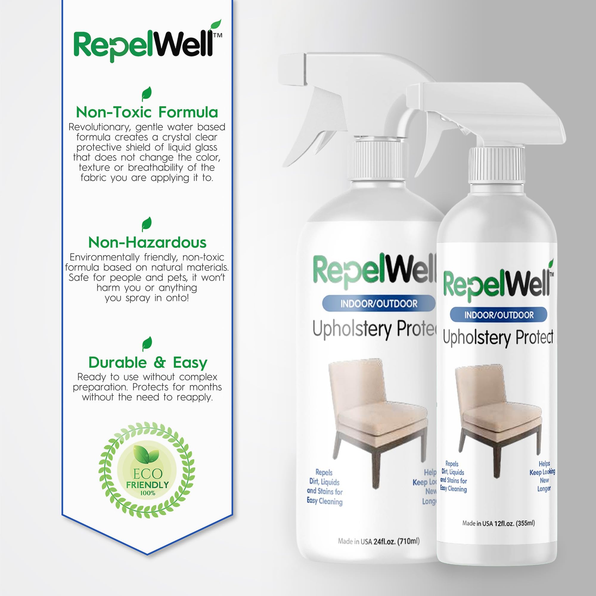 Non Toxic Fabric Protector Spray for Upholstery & Furniture (24 Fl Oz)