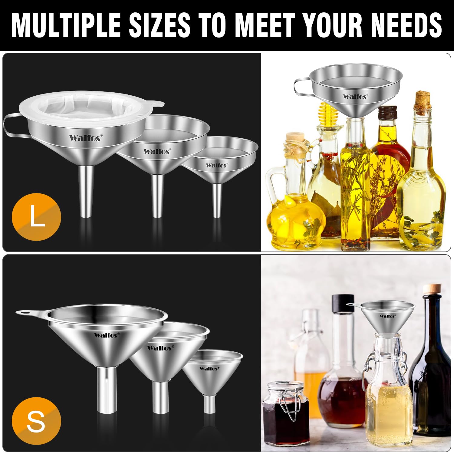 Stainless Steel Funnel (6 Count)