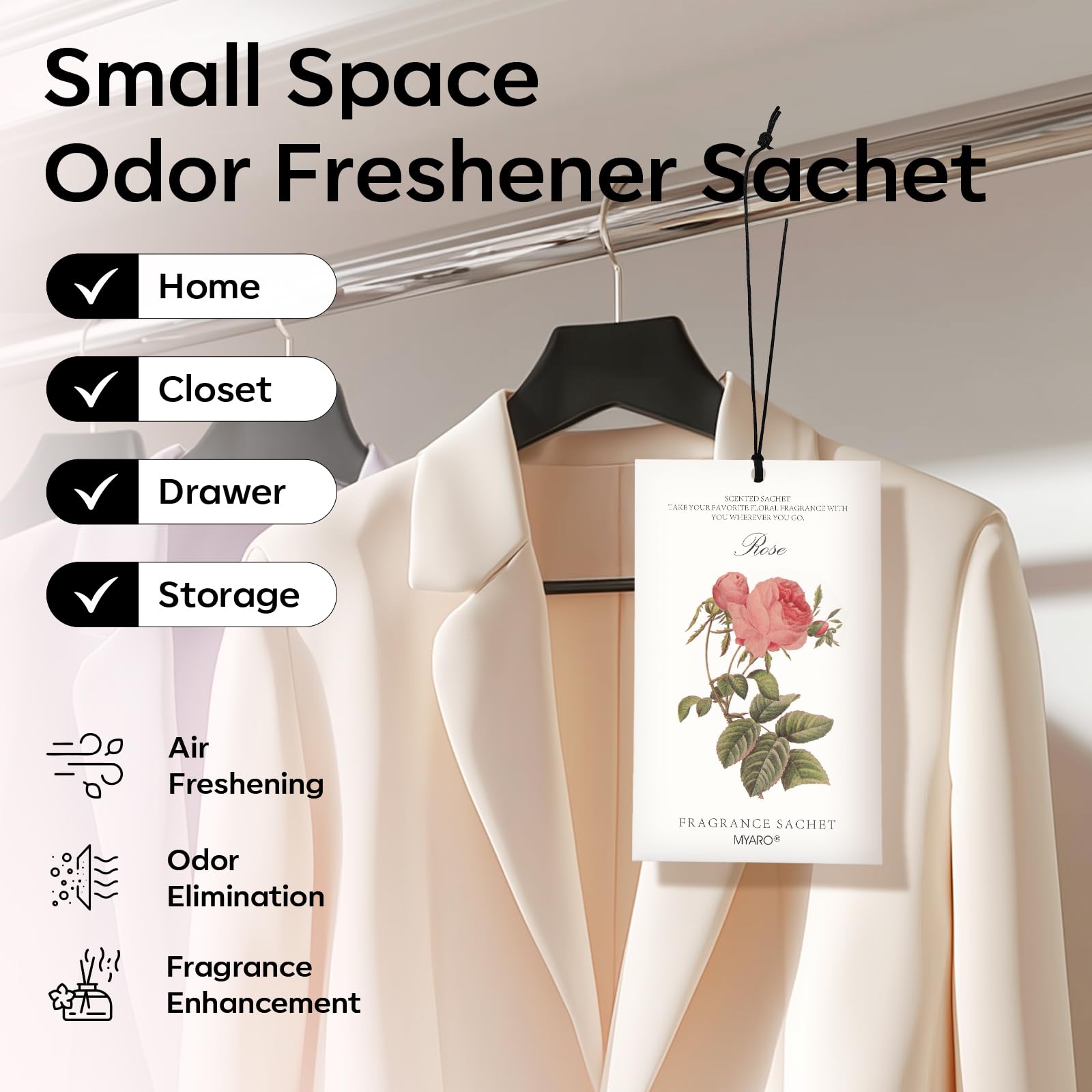 12 Pack Rose Scented Sachets (12 Count)