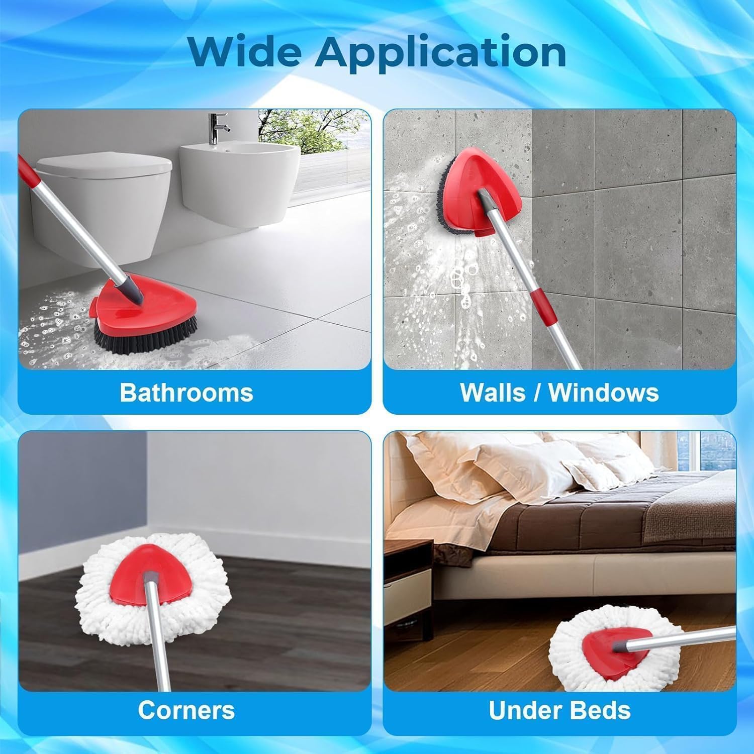 2 Pack Spin Mop Heads Replacement Compatible with O Cedar EasyWring 1Tank