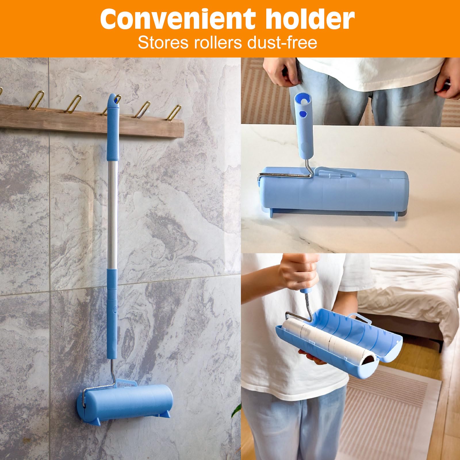 Large Lint Roller for Pet Hair Extra Sticky (5 Count)
