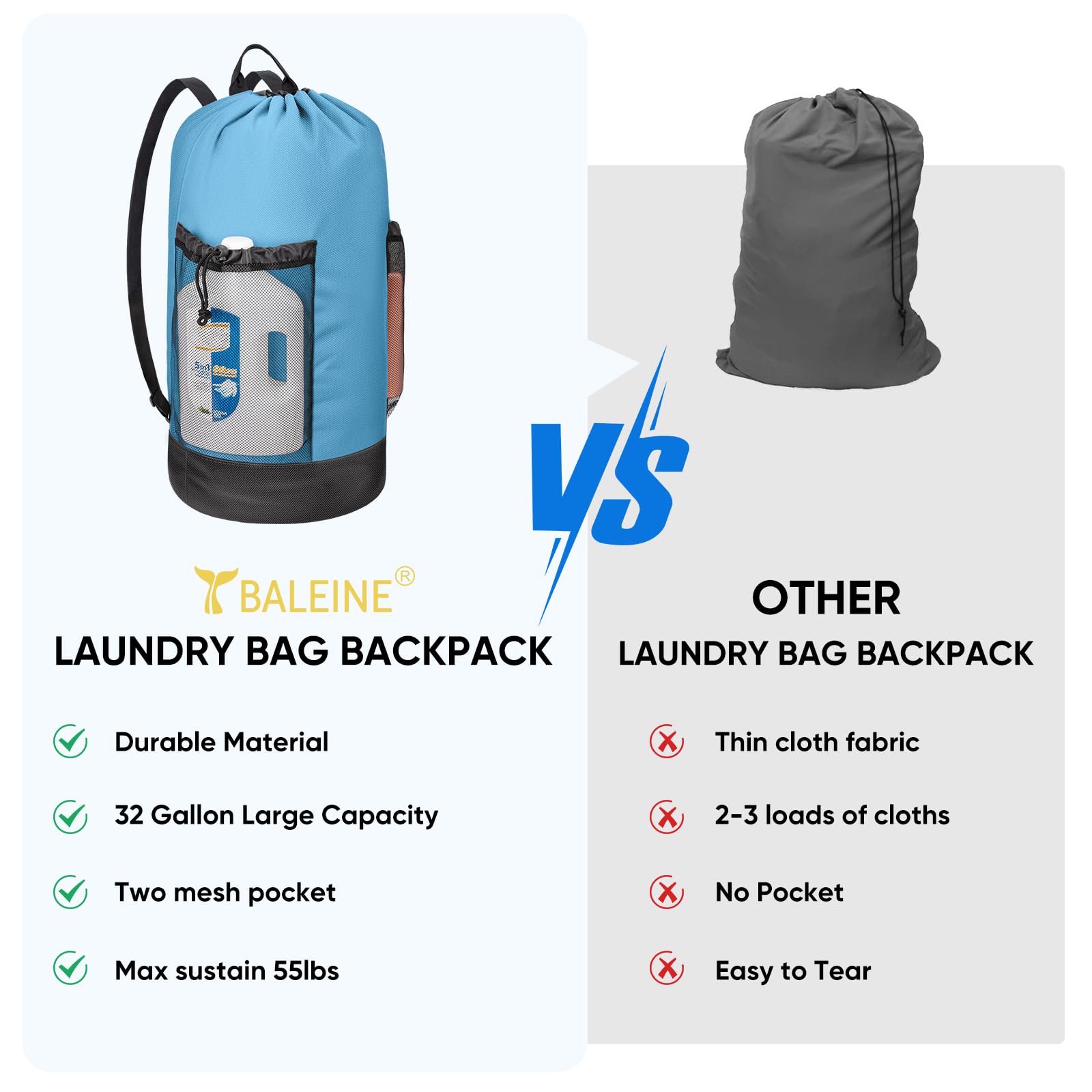 150L Laundry Bag Backpack