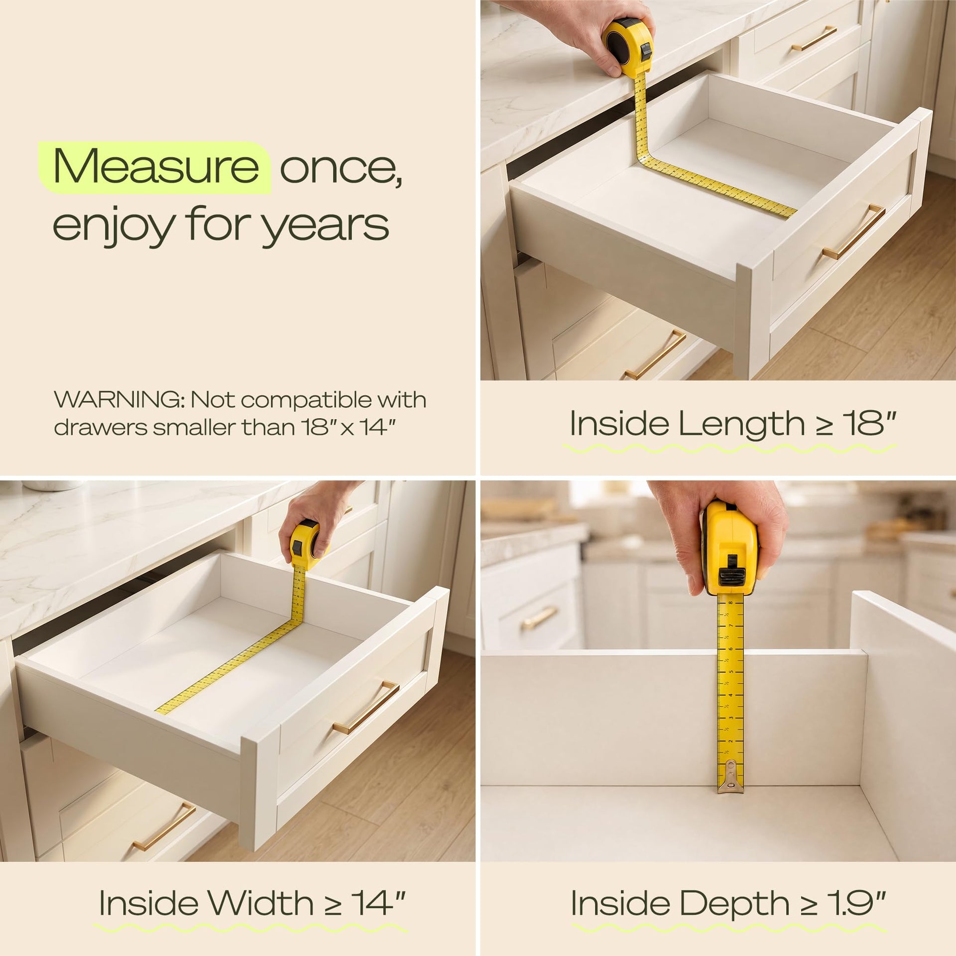 Drawer Organizer with Knife Block for Kitchen Organization