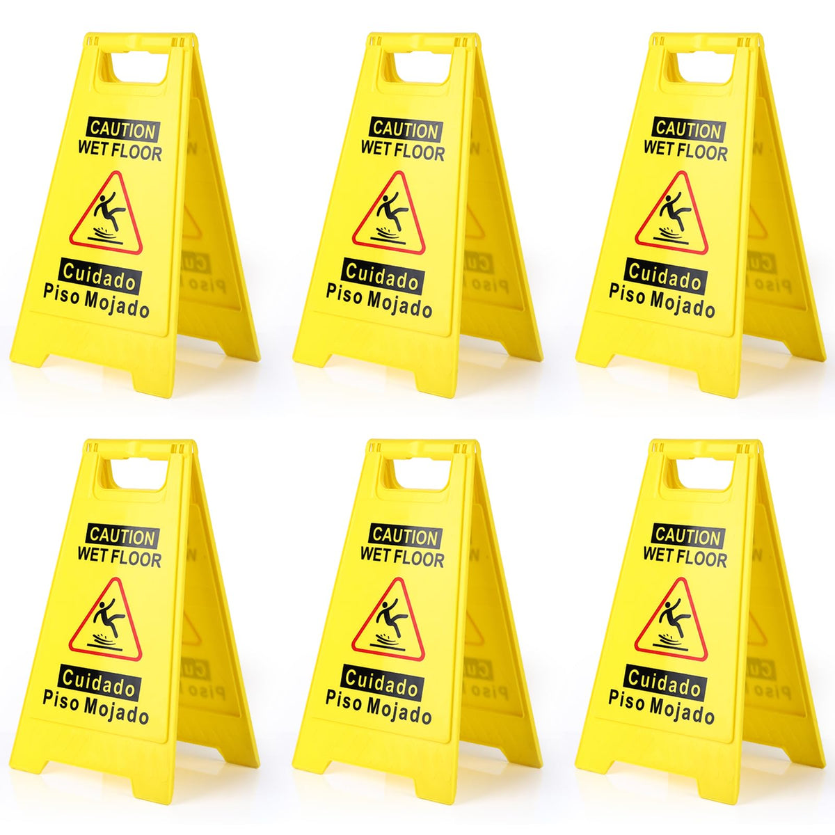 6 Pack Caution Wet Floor Sign (6 Count)