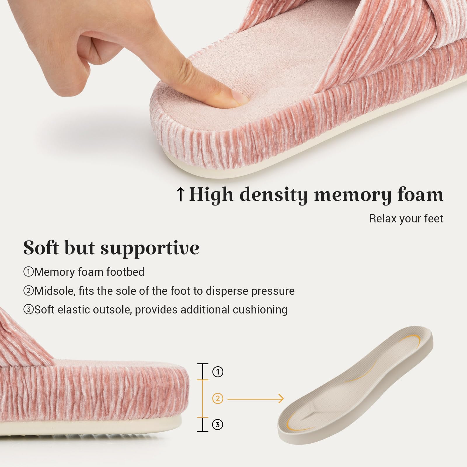 Slippers for Women Memory Foam House Bedroom Bow Crossbands Pearlescent Slipper Shoes Comfy Trendy Gift Slippers Pink Size 7 8 6.5