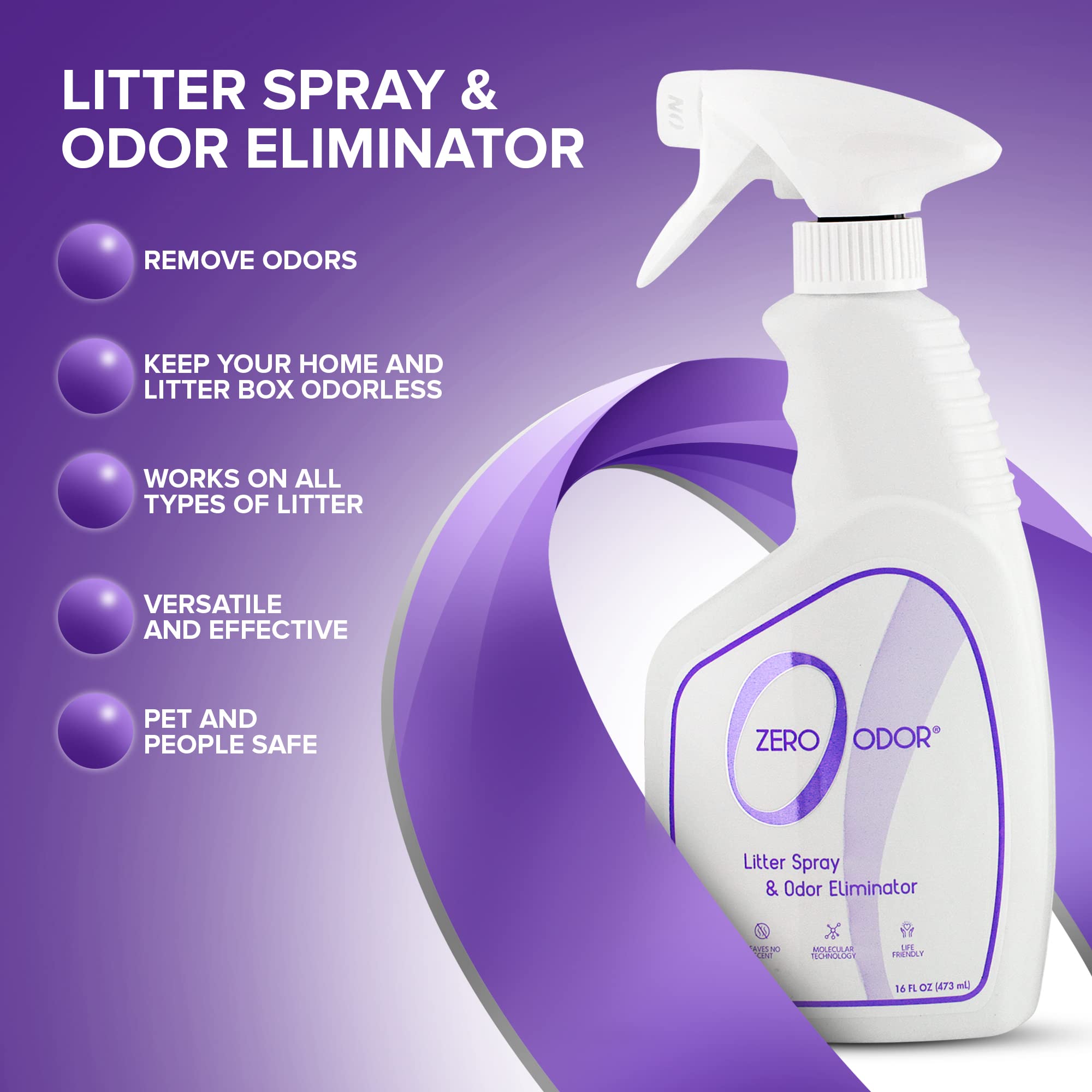 Litter Box Odor Eliminator Spray (16 Fl Oz)