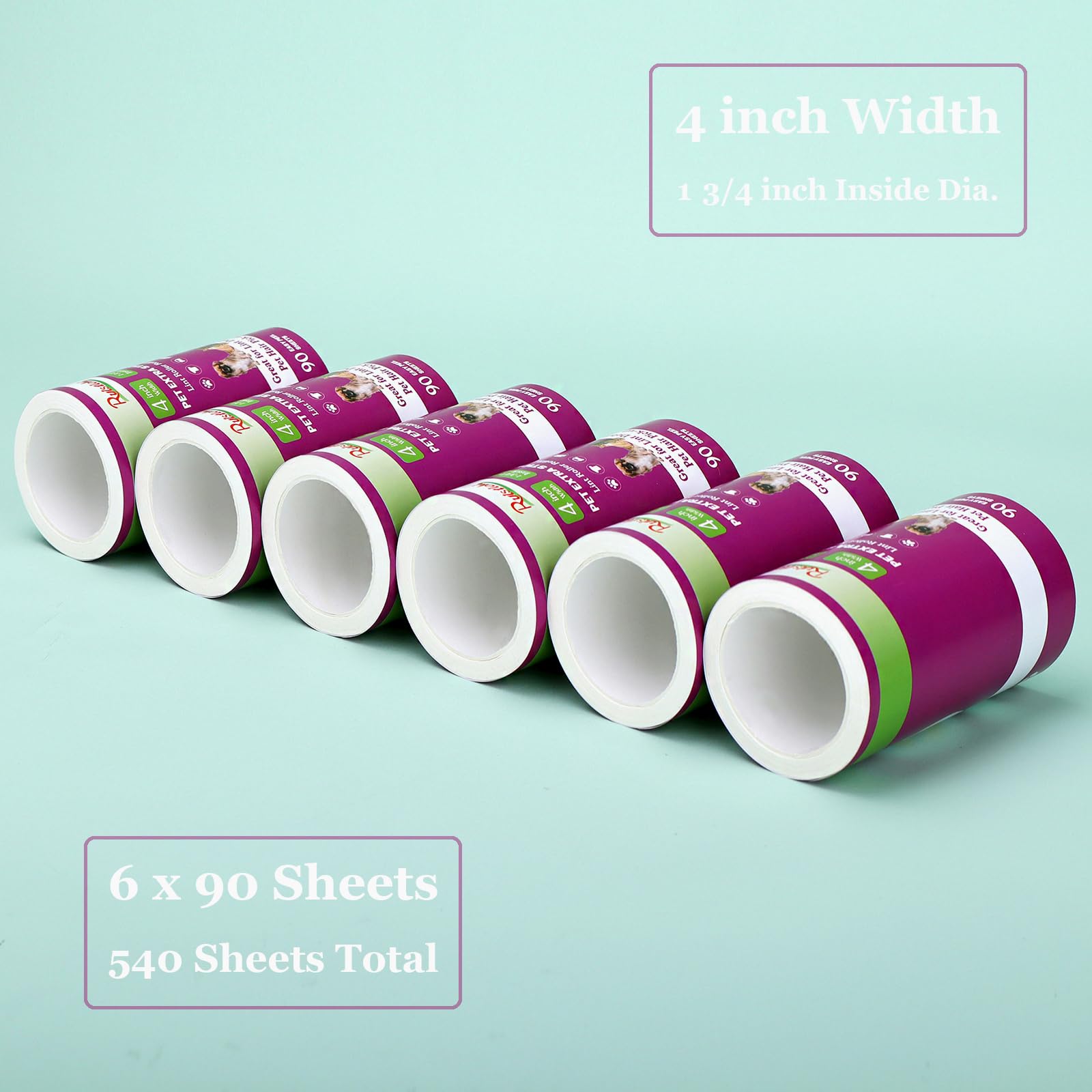 4 inch Lint Roller Refills Compatible with Scotch (540 Count)