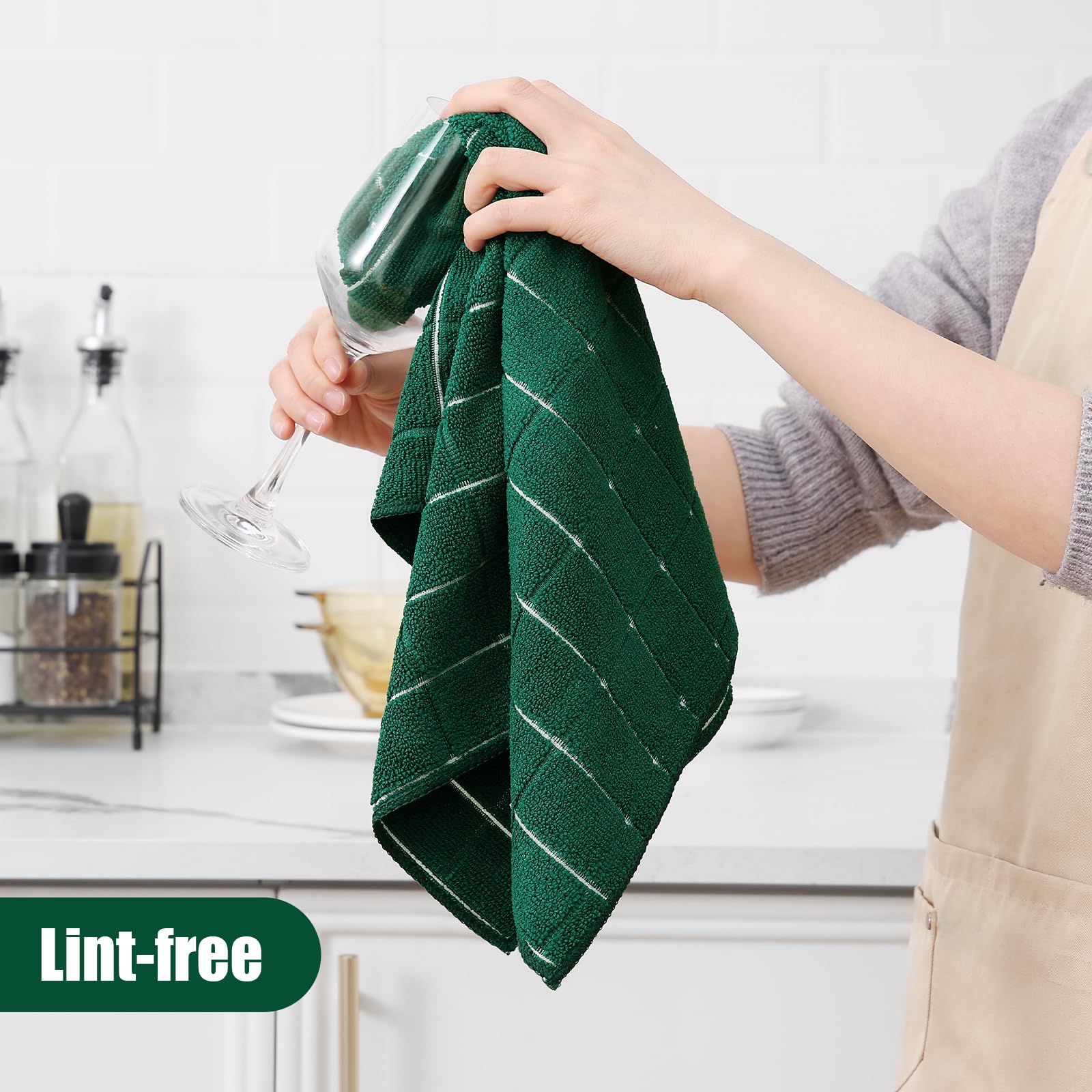 Microfiber Kitchen Towels and Dishcloths Sets (12 Count)