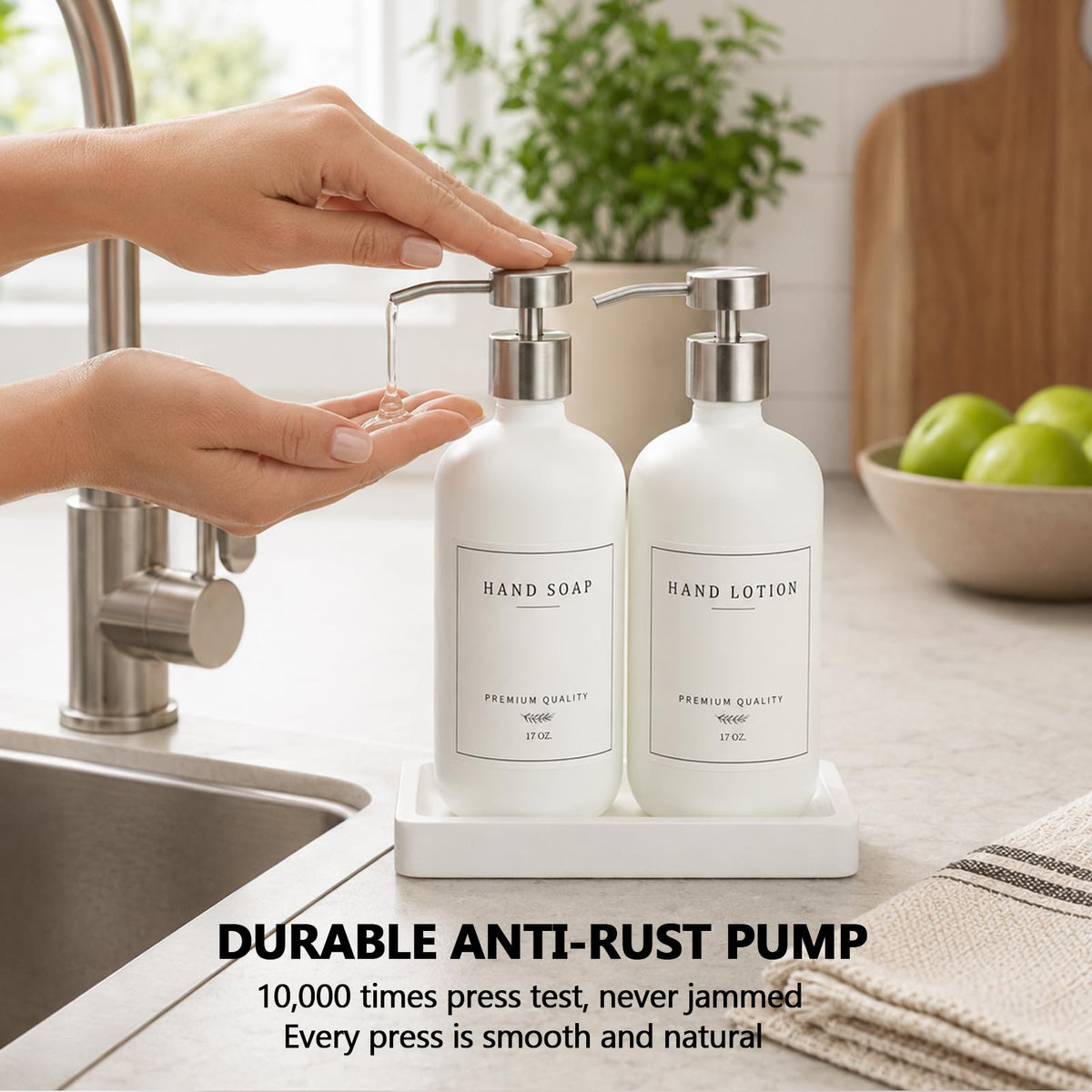Glass Soap Dispenser Bathroom (2 Count)