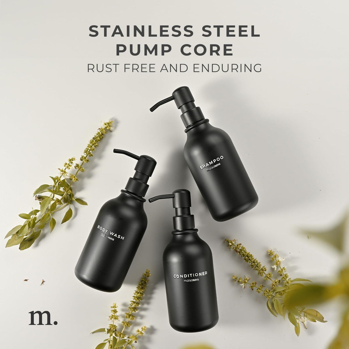 Refillable Shampoo and Conditioner Bottles (3 Count)