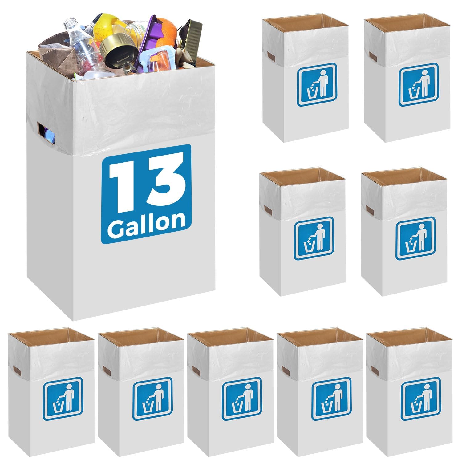 13 Gallon Cardboard Trash cans for Events