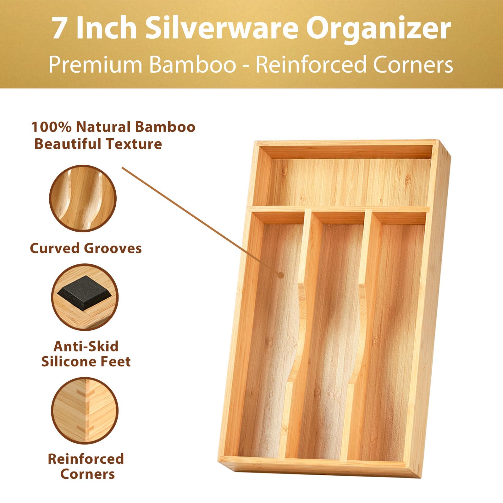 Bamboo Kitchen Drawer Organizer