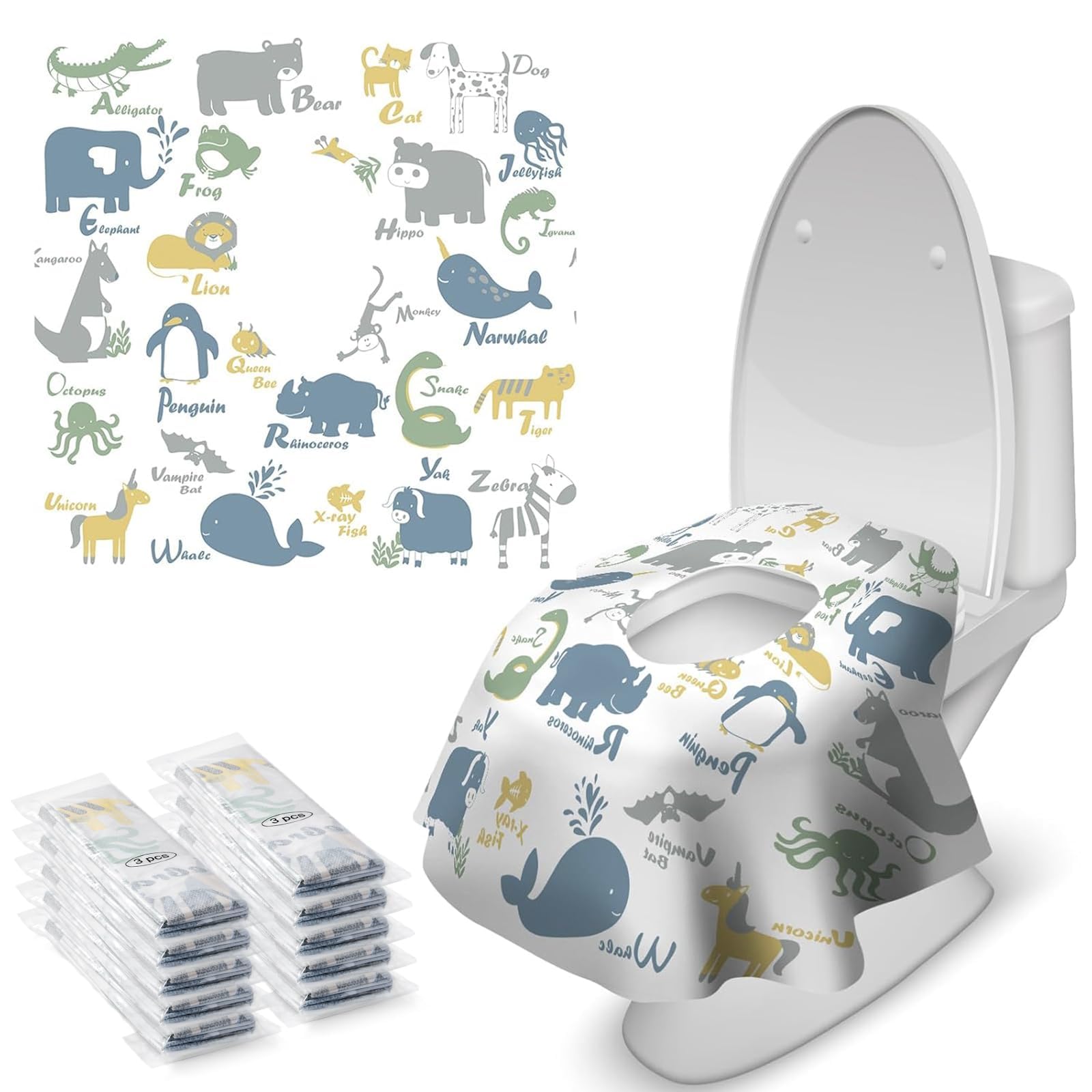 30 Pcs Toilet Seat Covers Disposable for Toddlers & Adults (30 Count)