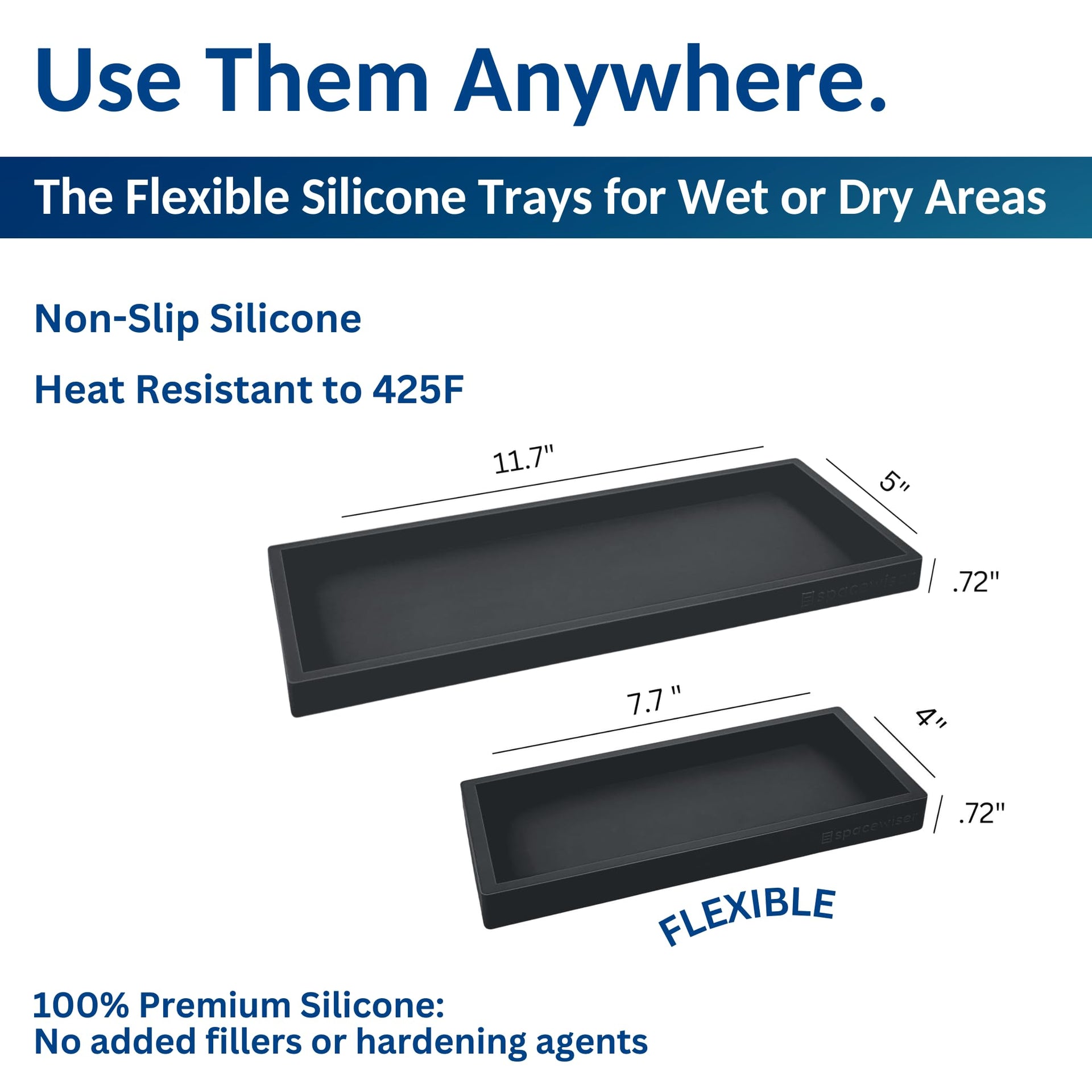 Countertop & Vanity Silicone Tray (2 Count)
