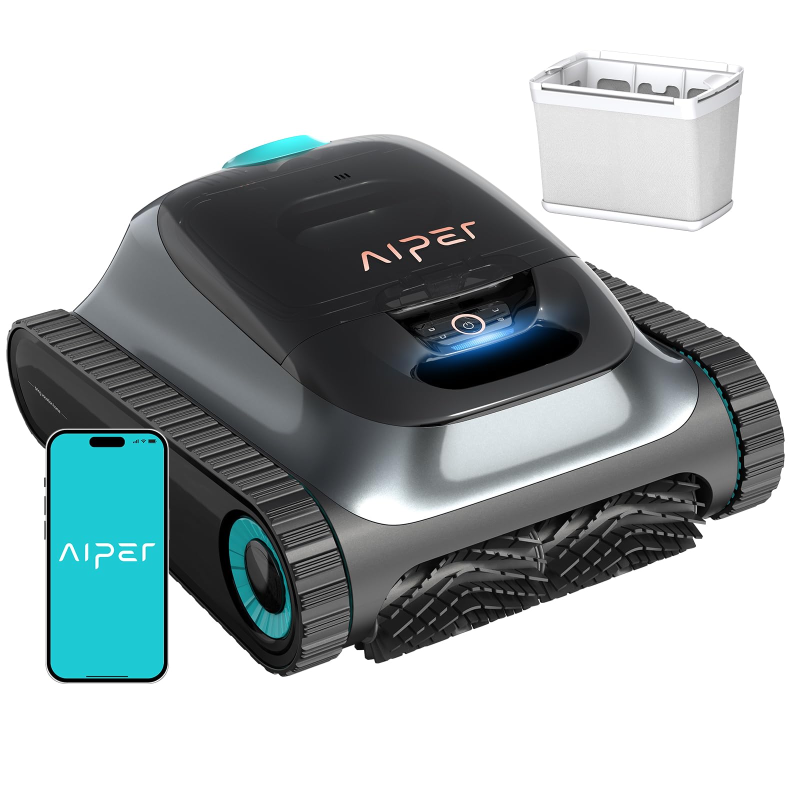 2026 Upgrade) (Renewed) Aiper Scuba S1 Robotic Pool Cleaner,270 Min Runtime, Floor/Wall/Waterline/Shallow Area Cleaning, Ultra-fine Filter, Smarter Navigation, App Support-Black
