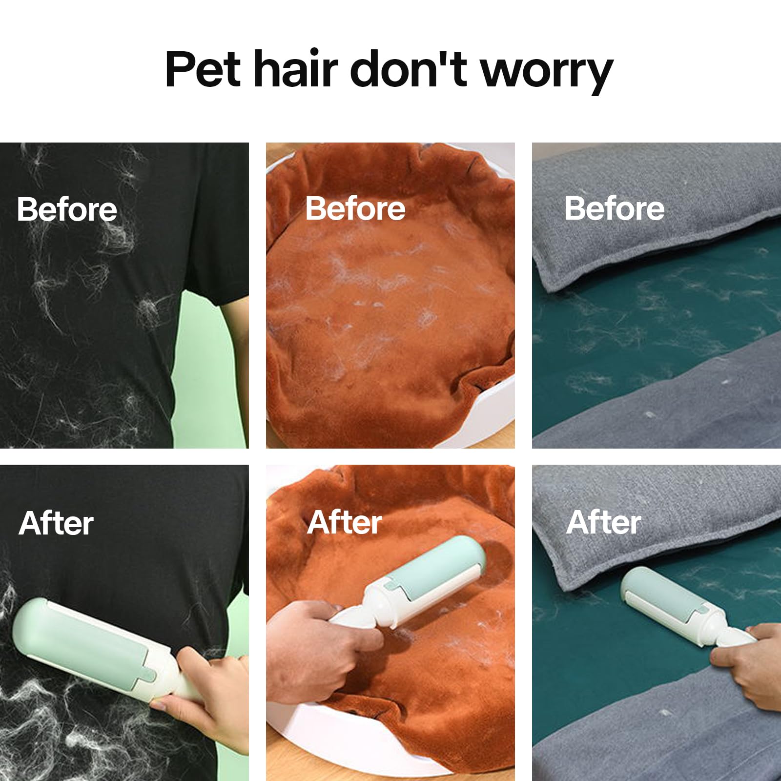 2 Pack Pet Hair Remover for Couch & Carpet