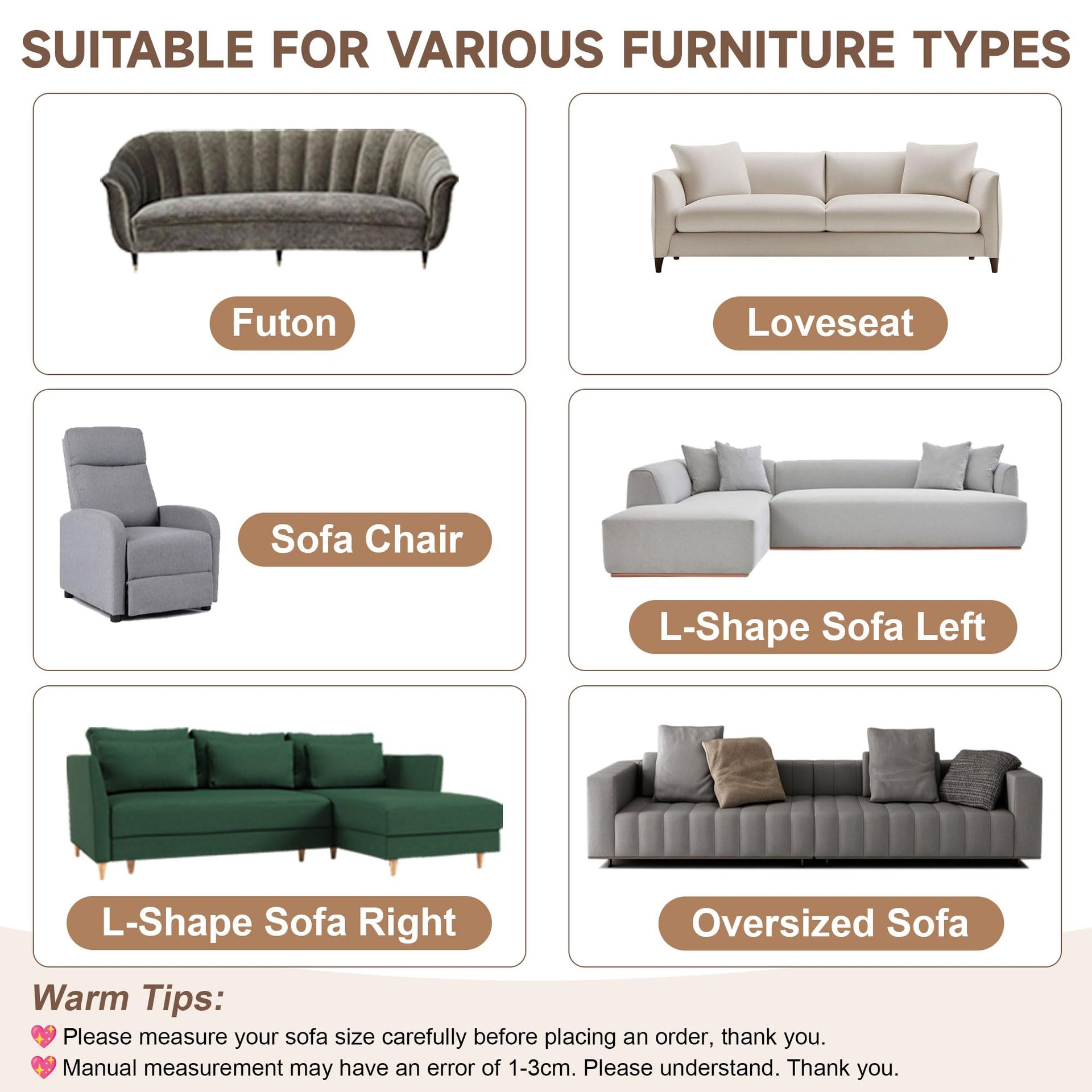 Couch Covers for Sofa Pet Friendly (3 Count)