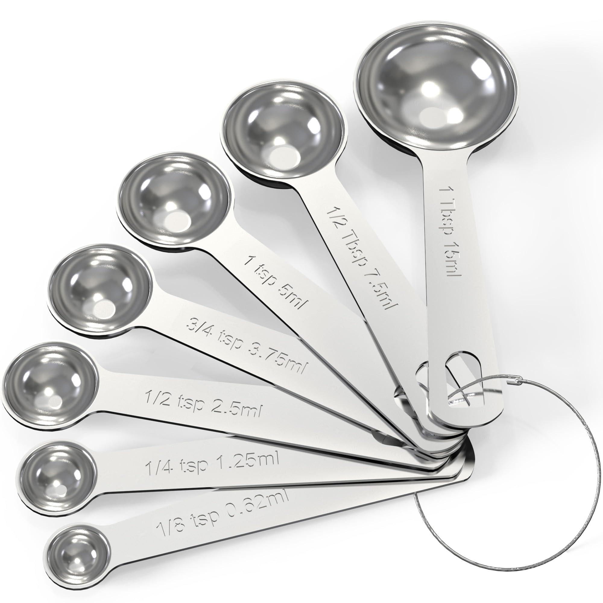 Stainless Steel Measuring Cups & Spoons Set (7 Count)