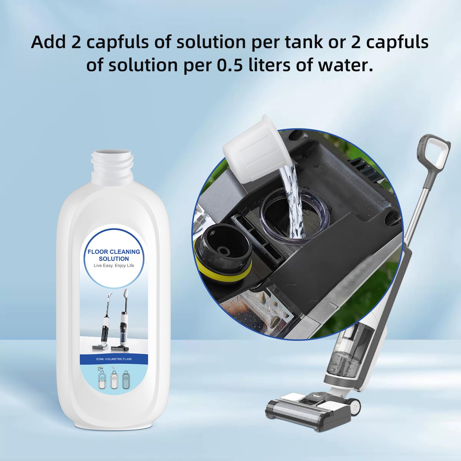 10 Bottles Compatible with Tineco Cleaning Solution Pet 500ml Per Bottle Lavender Scents Floor Cleaner Compatible with All Robot Vacuums with Mopping and Cordless Wet (169 Ounce)