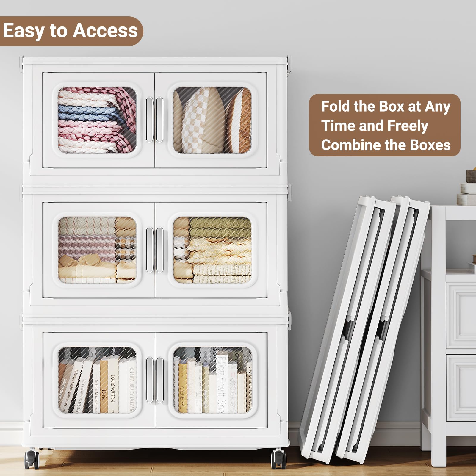900 Qt Extra Large Stackable Storage Bin with 1 Lid (3 Count)