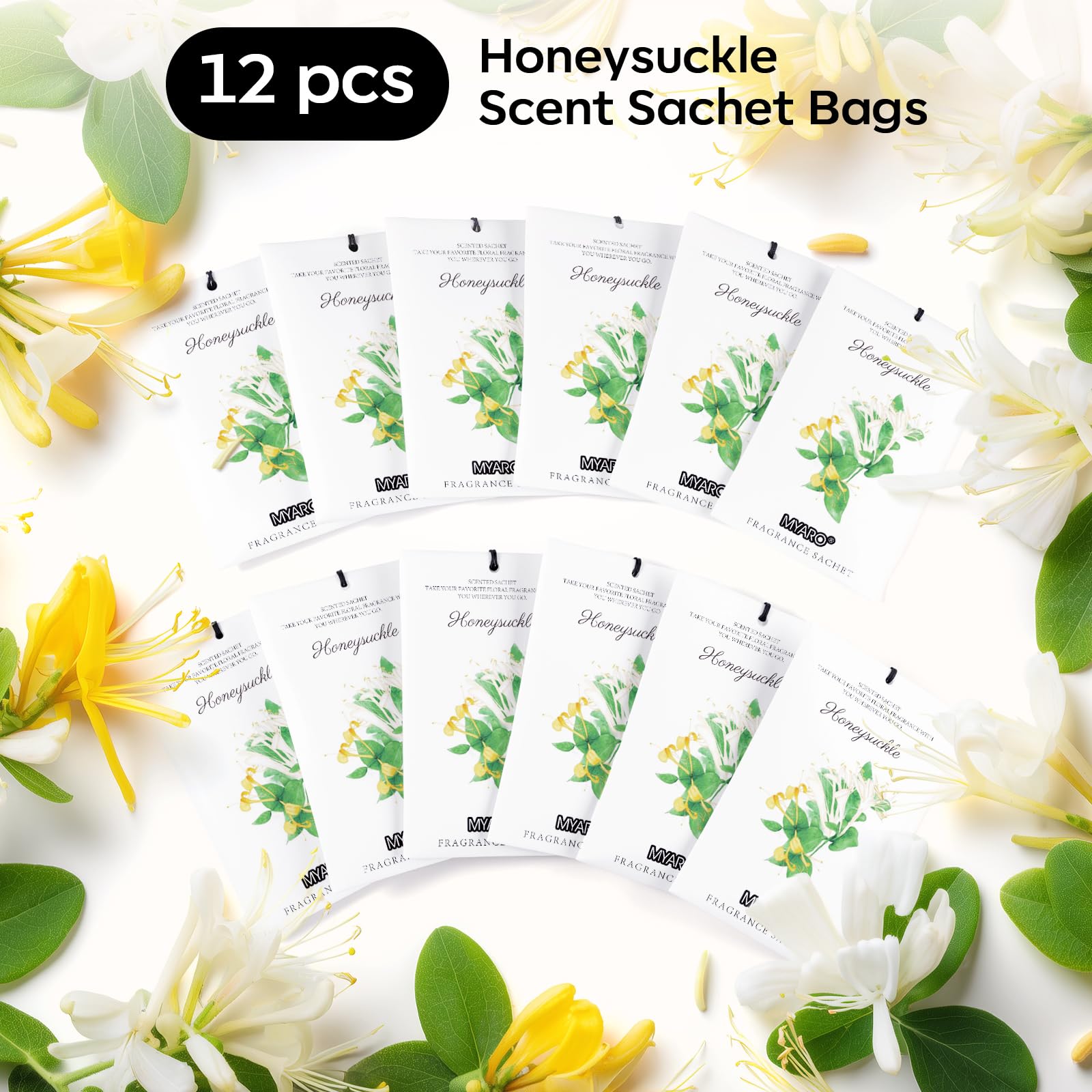 12 Pack Honeysuckle Scented Sachets (12 Count)