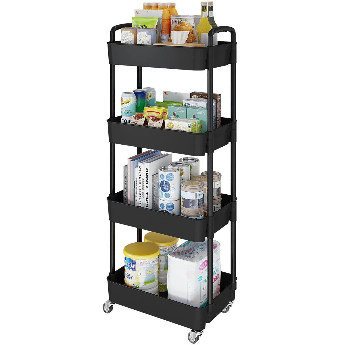4 Tier Rolling Cart with Wheels