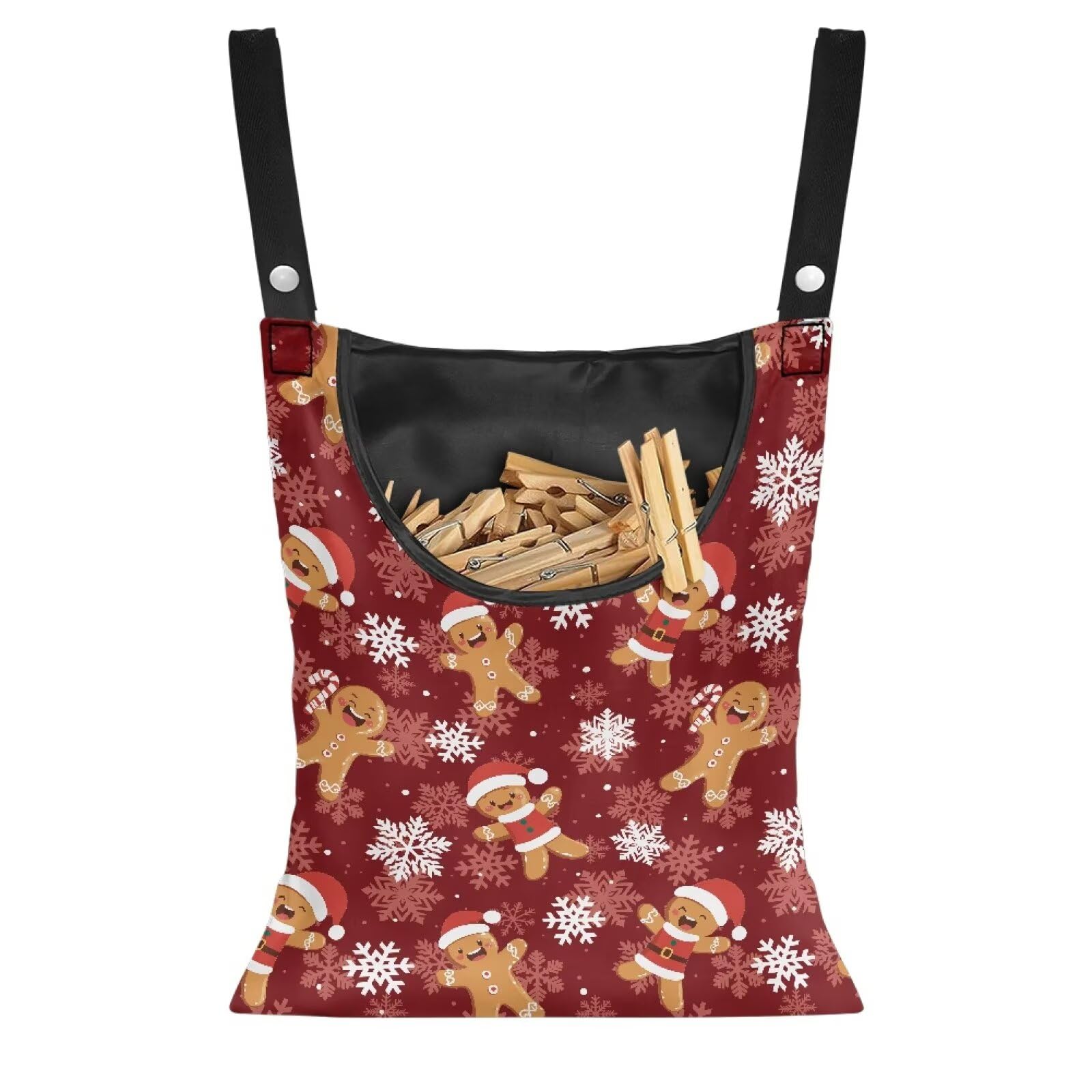 Christmas Gingerbread Man Waterproof Clothespin Organizer