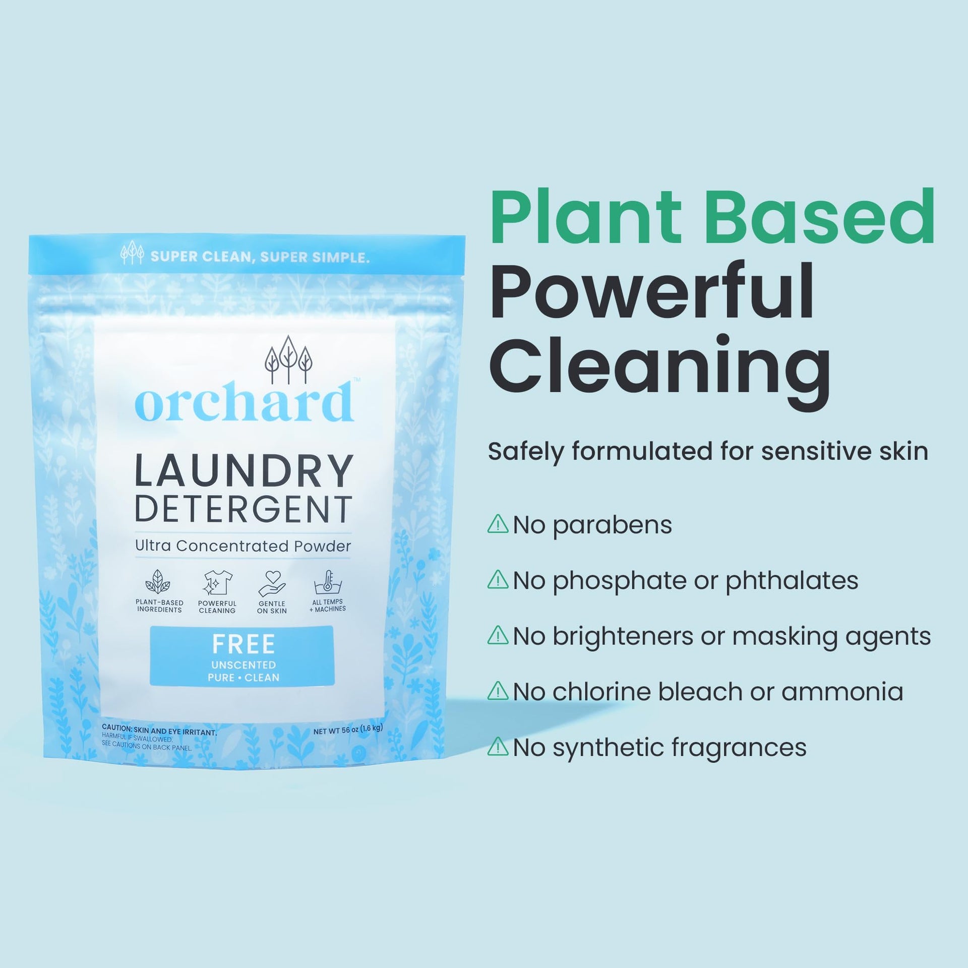 Orchard Laundry Detergent Powder for Sensitive Skin (56 Ounce)