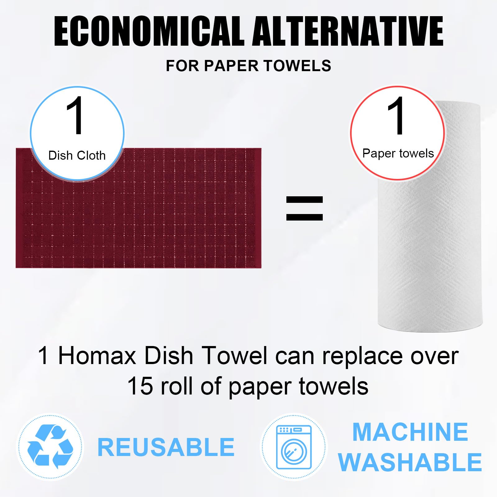 100% Cotton Terry Kitchen Towels (8 Count)